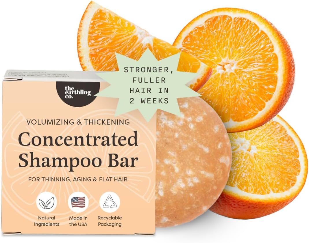 Shampoo Bar - Promote Hair Growth, Strengthen & Volumize All Hair Types - Paraben & Sulfate Free formula with Natural, Vegan Ingredients for Dry Hair (Citrus Sun, 3 oz)
