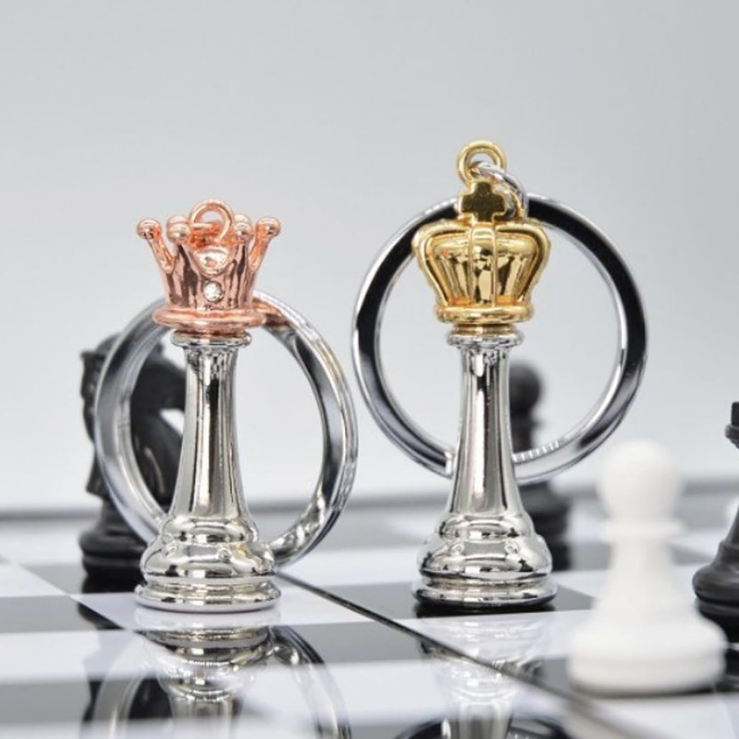 Chess Keychain for Bag Or Key Decoration Queen King Chessman Keyring Accessories Unique Friend and Family image 2
