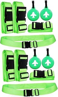 2 Conjuntos De Alças De Bagagem Alças De Embalagem Largas Cintos De Embalagem Mala De Transporte Alças De Bagagem Para Malas Etiqueta De Viagem Identificadores De Bagagem Para