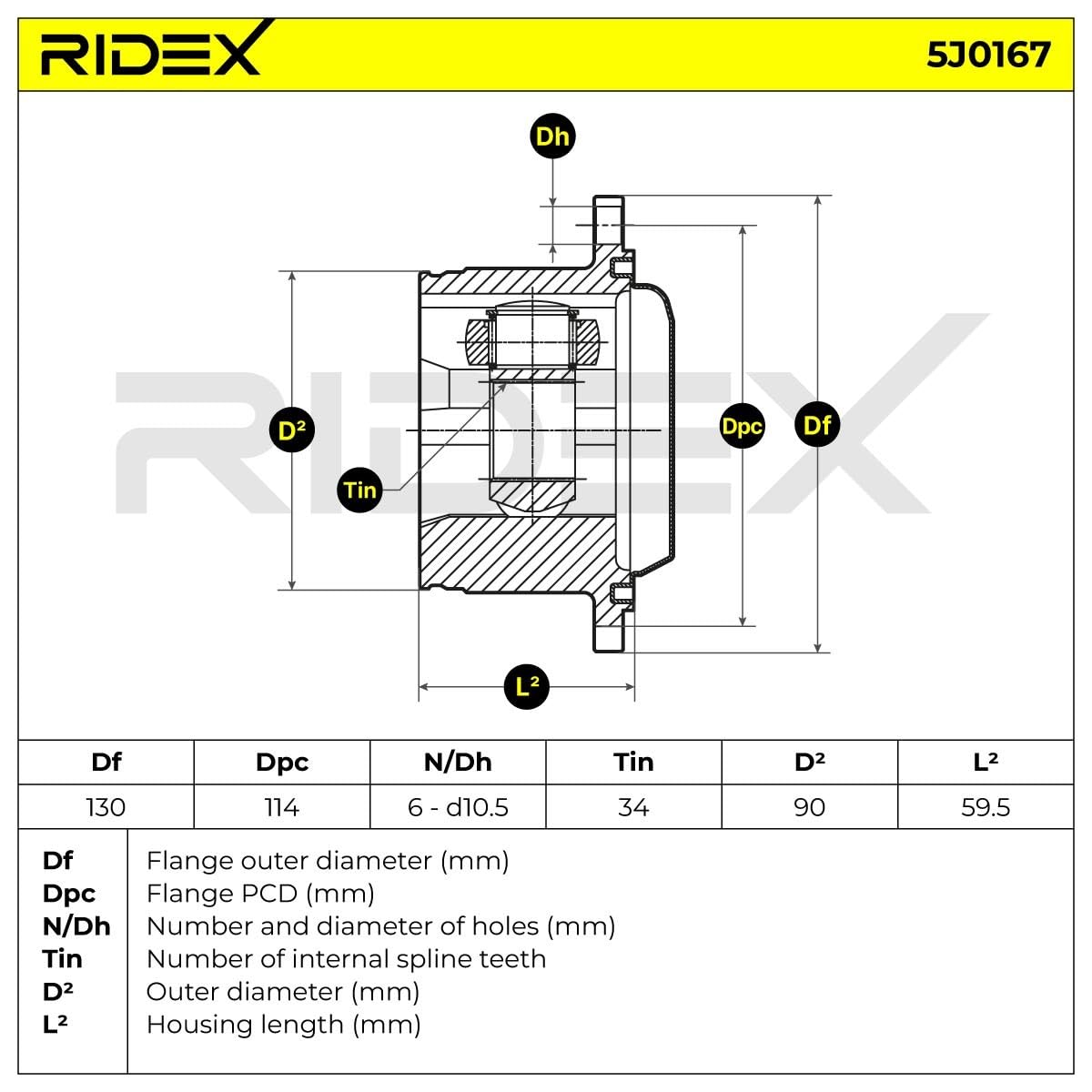 RIDEX 5J0167 Kit de tête de cardan Compatible avec AUDI A4 B7 Avant 8ED
