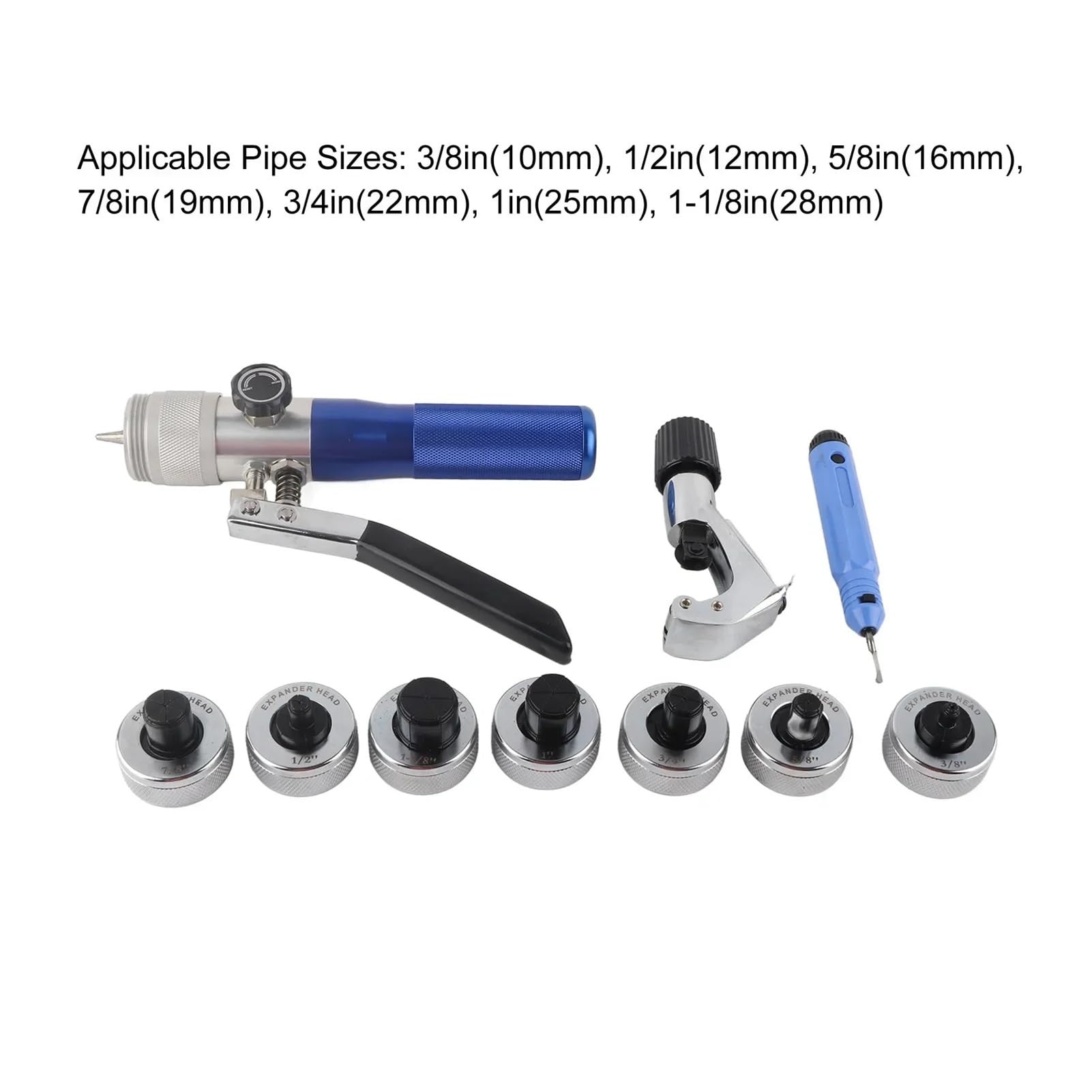 Espansore for Tubi in Alluminio Espansore for Tubi Idraulico Espansore for Tubi in Rame e Alluminio di Varie Dimensioni da 1/2" a 1-1/8" CT-300A per Tubi Multipli