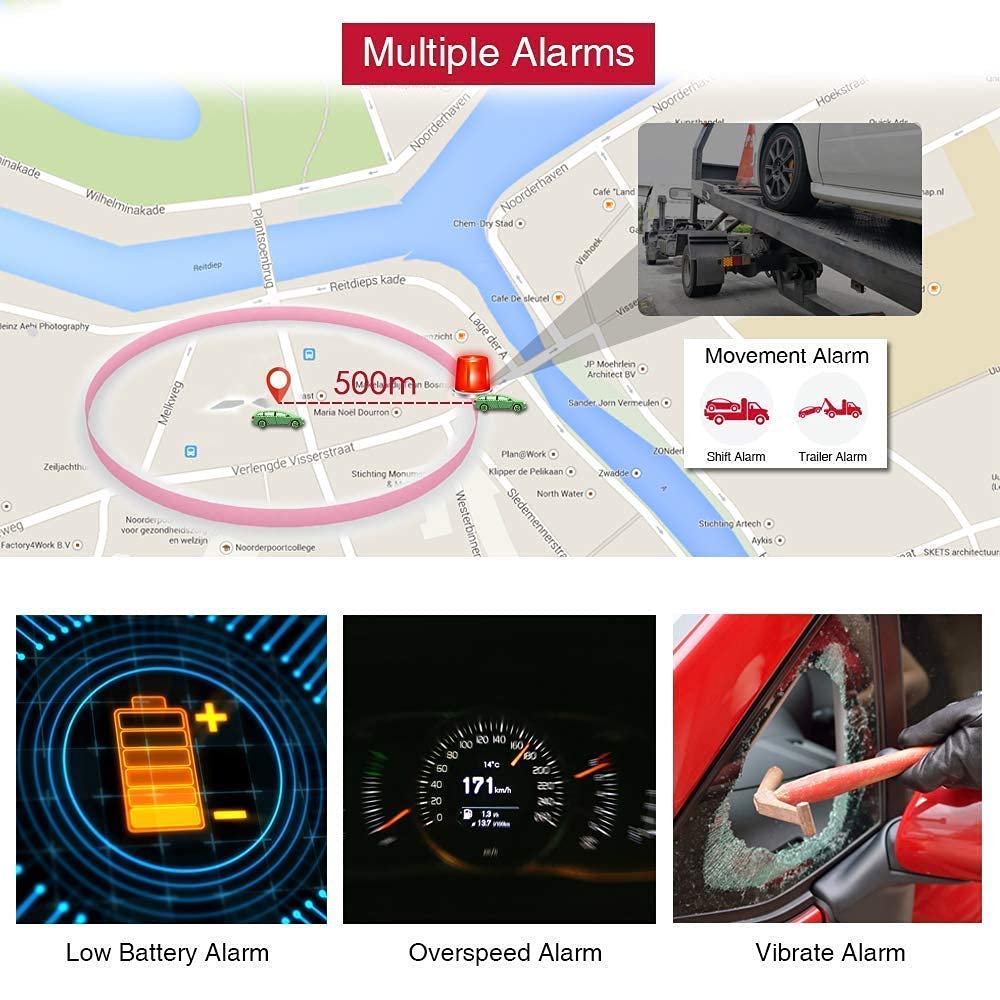 4G Tracker GPS Voitures TK905B Suivi en Temps Réel Magnetic Traceur GPS Longue Autonomie Batterie 10000mAh avec SMS et App Notification Traqueur pour Camping-Car, Camion, Moto, Bateau