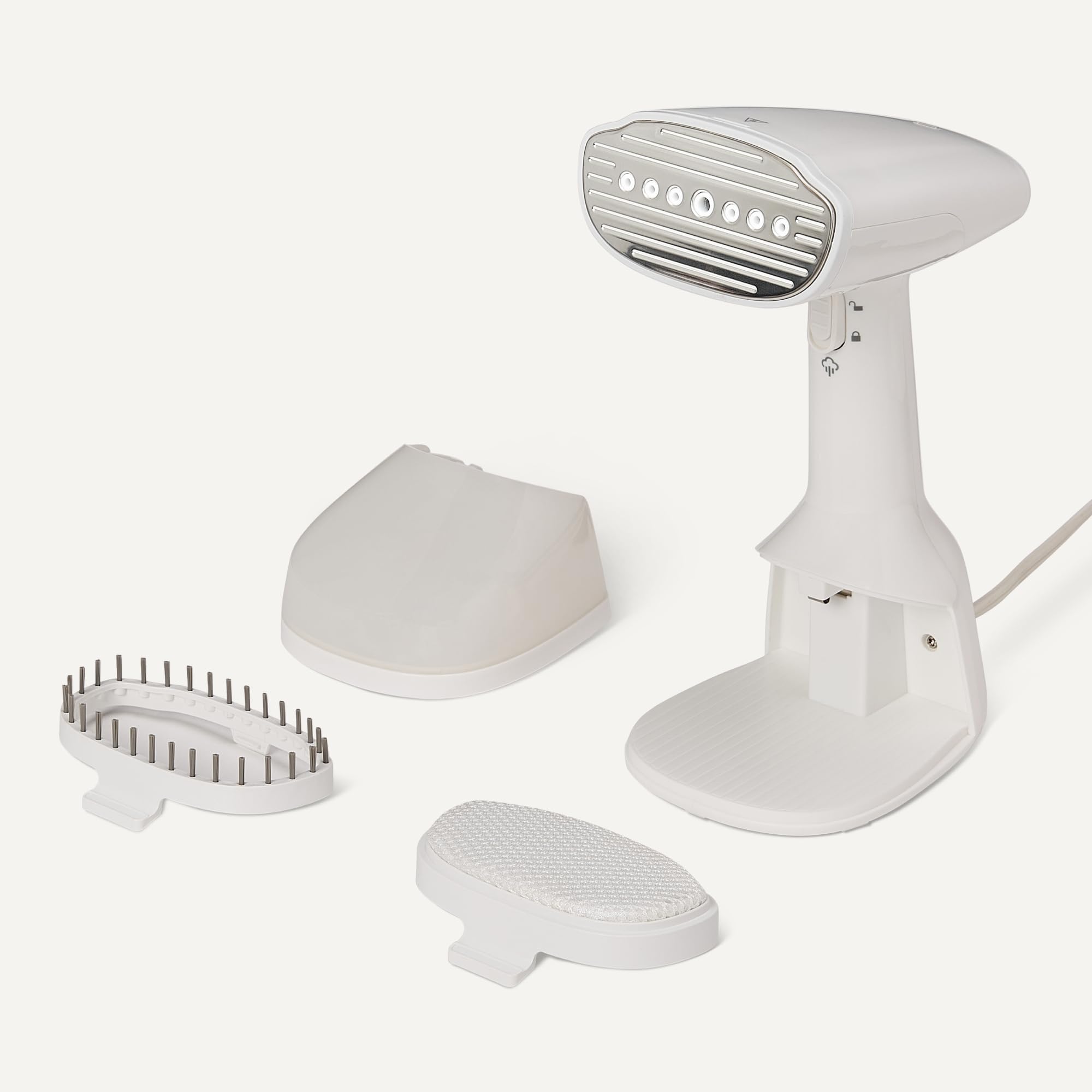 Amazon Basics Turbo Extreme Steam Vaporizador de mano con 2 accesorios, 1500 W, Pequeño, Blanco