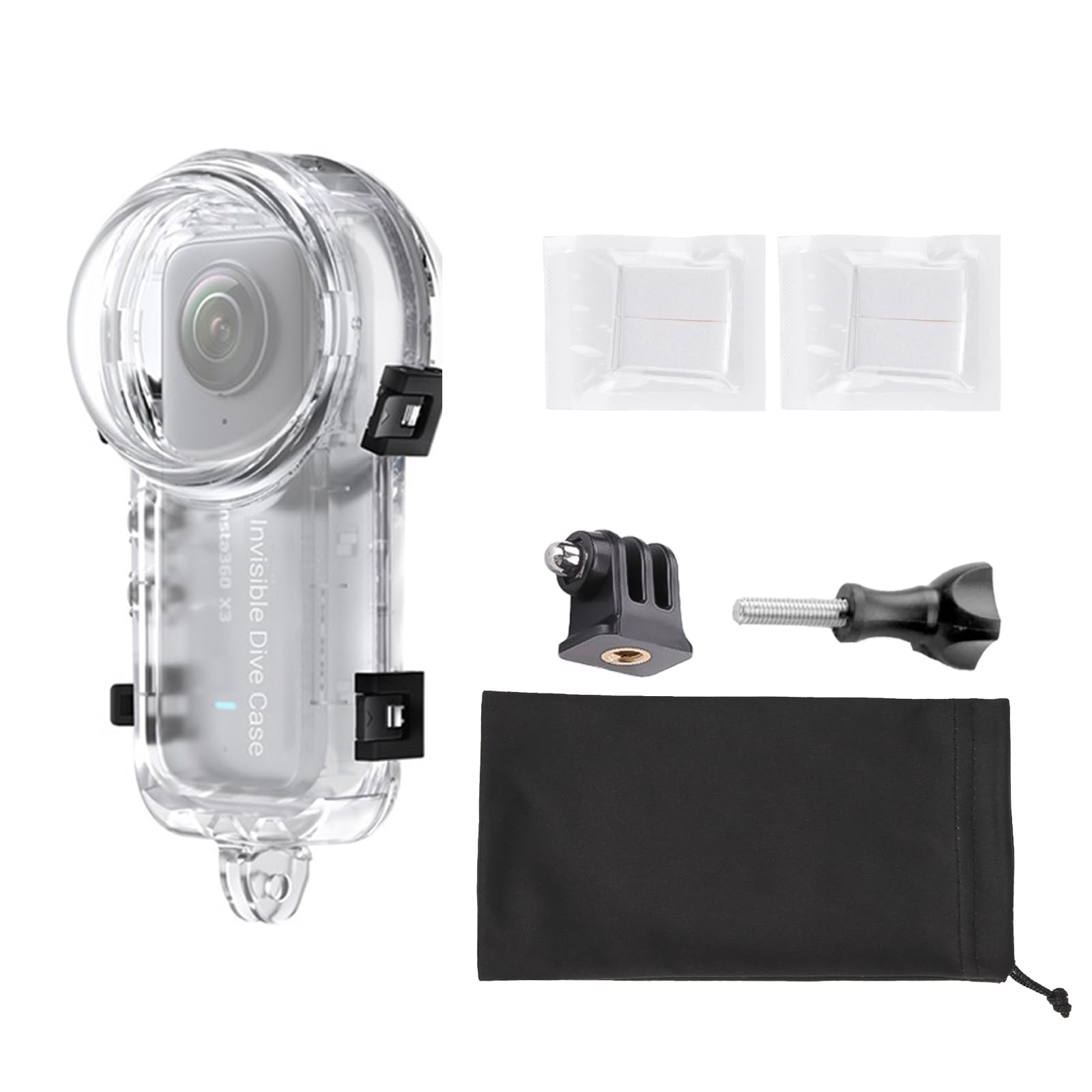 Insta 360 X5 Invisible Dive Case, Waterproof Up to 60m (197ft) Splash Prevention Housing, Underwater Dive Protective Shell for Insta360 X5 with Bracket Accessories
