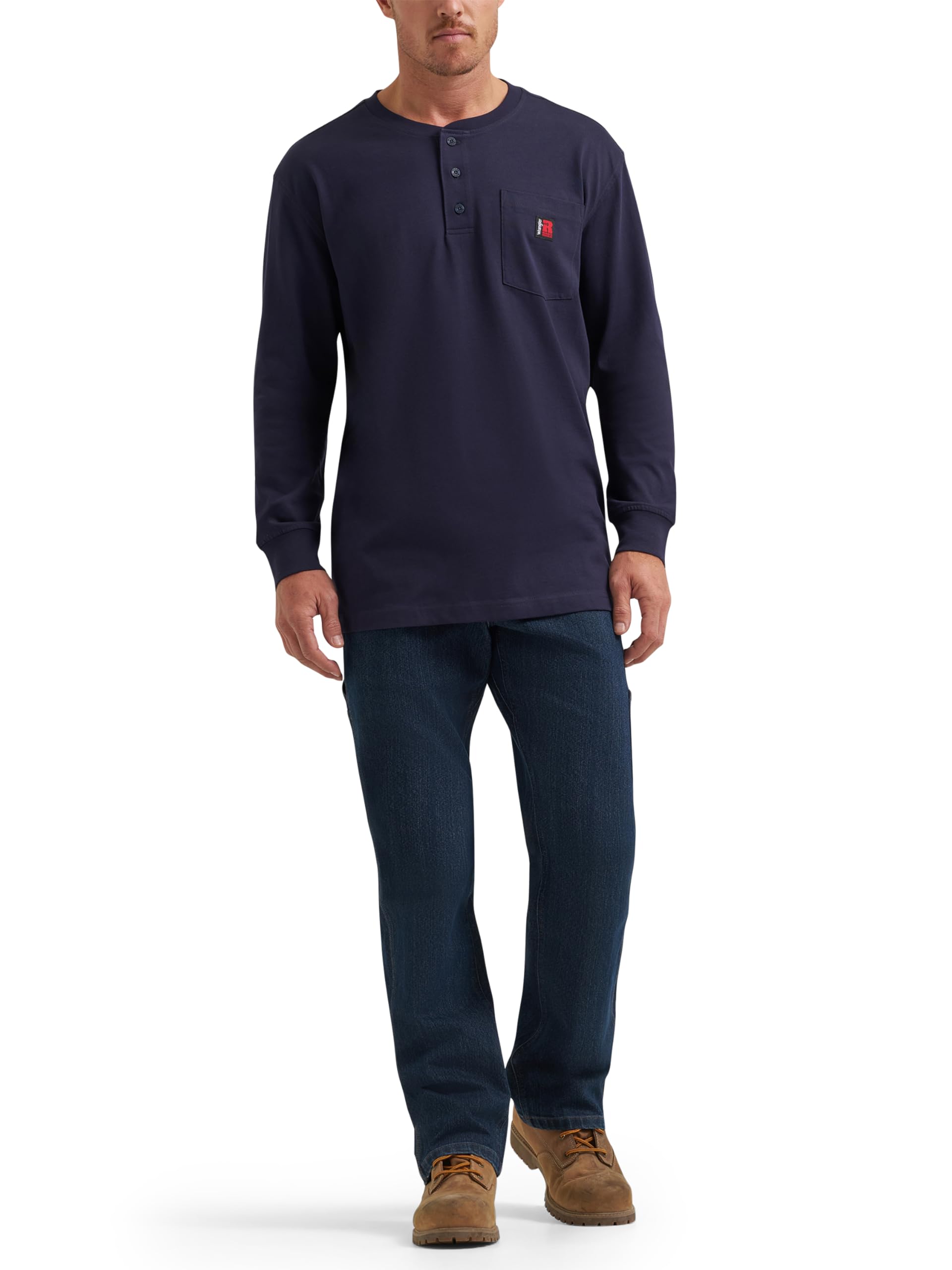 Wrangler Riggs Workwear Henley-T-Shirt für Herren, langärmelig