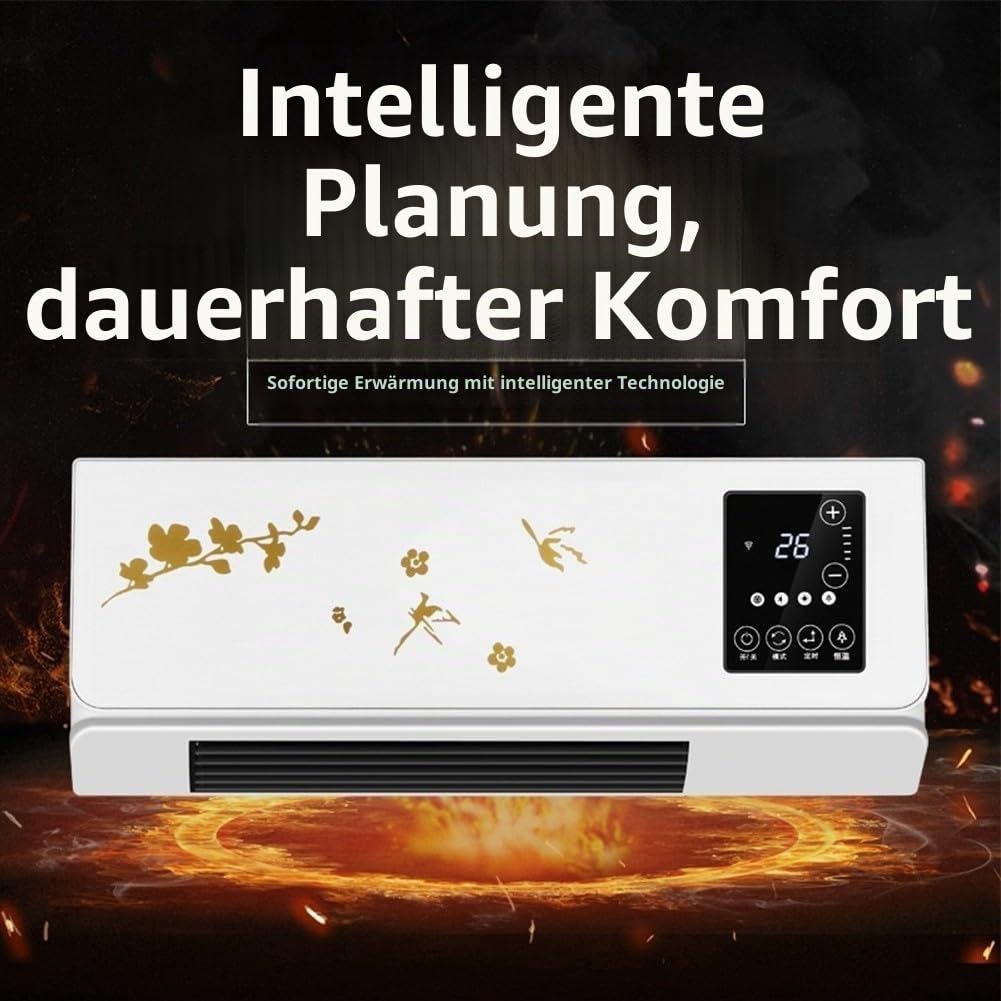 2-in-1 Wandmontierter Klimaanlagen-Ventilator, Doppelfunktions-Heiz- und Kühlgerät, platzsparendes Design für Badezimmer, Büro, Schlafzimmer, Wohnmobil, leiser Betrieb, weiß (1)