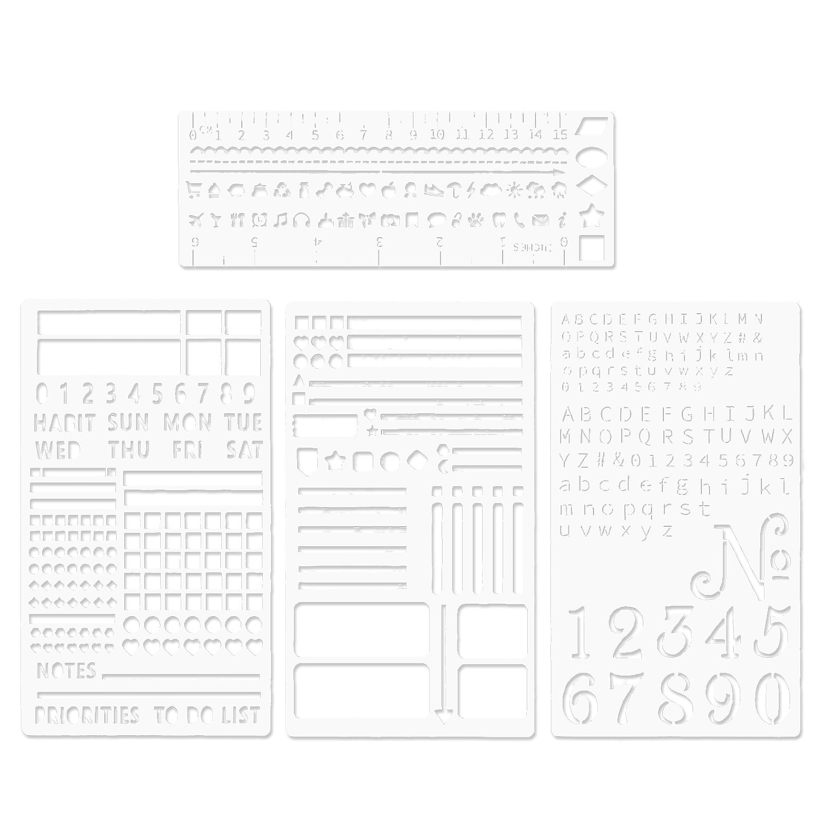 Pochoirs en métal antirouille pour tracer des petites lettres sans bavure