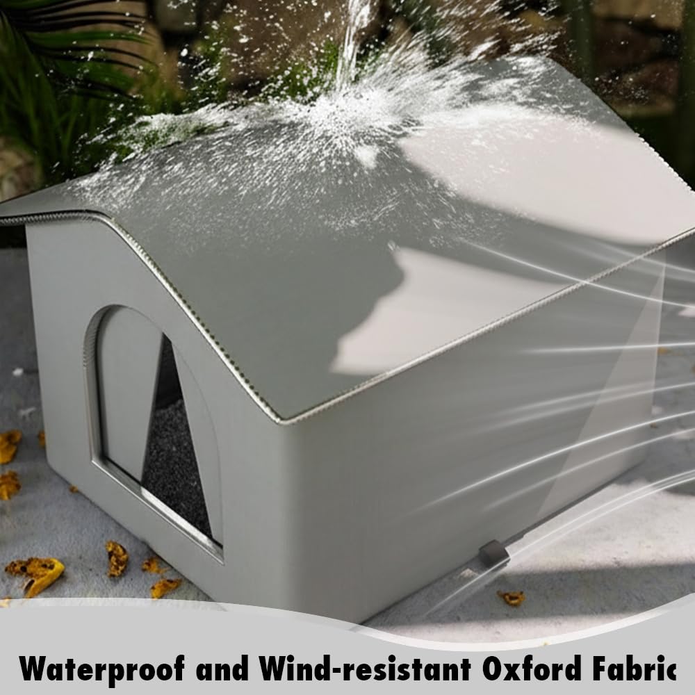 Draußen Katzenhaus, Winterfest/Wasserdicht Katzenhöhlen, Großer Katzenschutz Zelt mit erhöhter Basis und Kissen für Katzen, Hunde, Streuner, Haustiere Im Freien Oder Im Innenraum