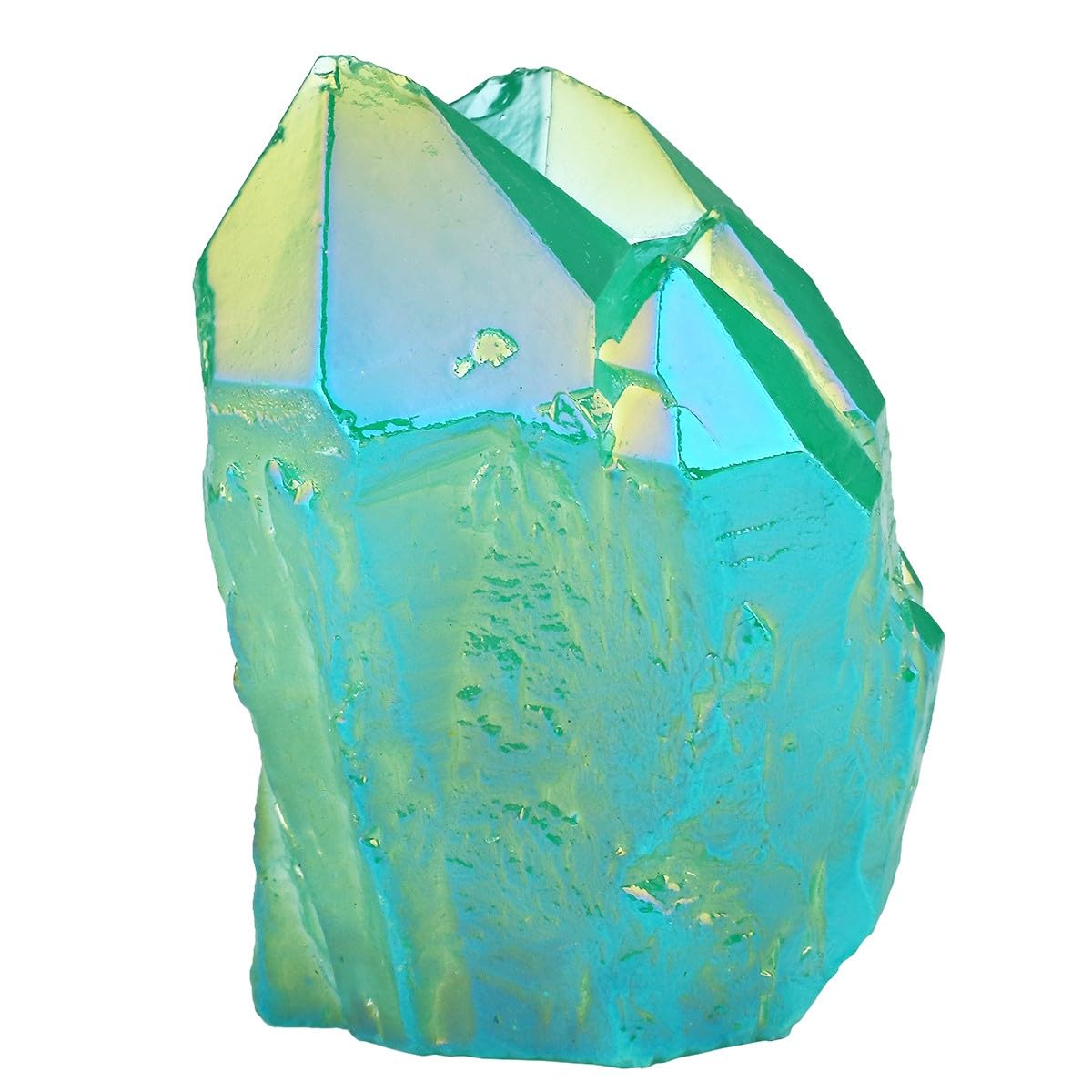KYEYGWO Rock Crystal Cluster Quartz Stone,Titanium Coated Natural Drusy Crystal Geode Raw Stone Mineral Rough Gemstone Reiki Feng Shui Stone Decor - Image 2