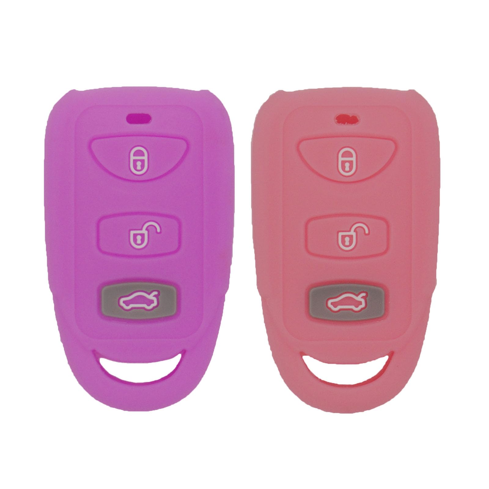 2pcs Soft Silicone Car Key Fob Cover Case Protector Shell for Hyundai Elantra Genesis Sonata Kia Sorento Forte Optima Rondo Spectra Keyless Entry Key