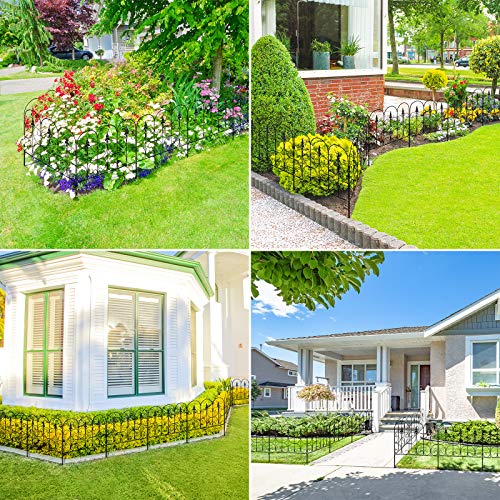 XCSOURCE Decorative Garden Fence Outdoor Coated Metal Folding Garden Fencing, Metal Path and Border Edging, Rustproof Landscape Border, Flower Bed Wire Section Fence for Patio Backyard - 24 X 32 inch - Thumbnail 6