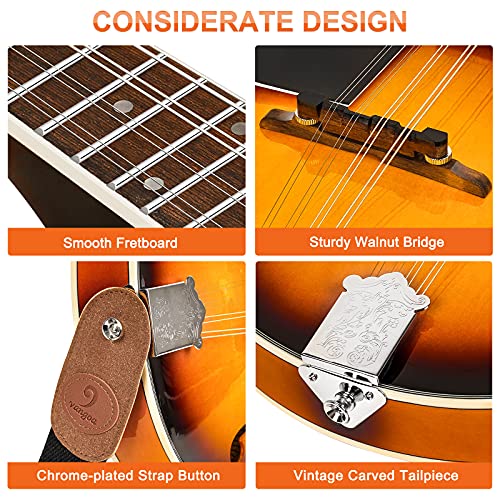 Mandoline pour gaucher forme A Sunburst Vangoa instrument traditionnel - 5