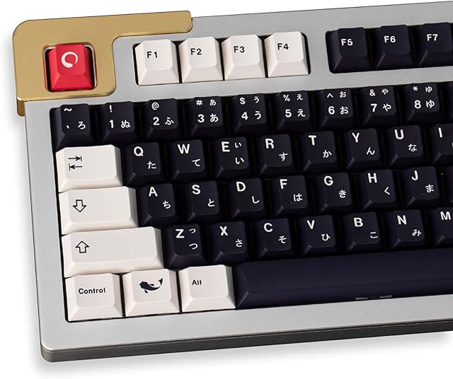 Japanese Keycaps Black and White 129 Keys PBT Cherry Profile DYE-Sublimation SUMI Keycap for 60% 65% 70% 100% MX Cherry Mechanical Keyboard(Only Keycaps)