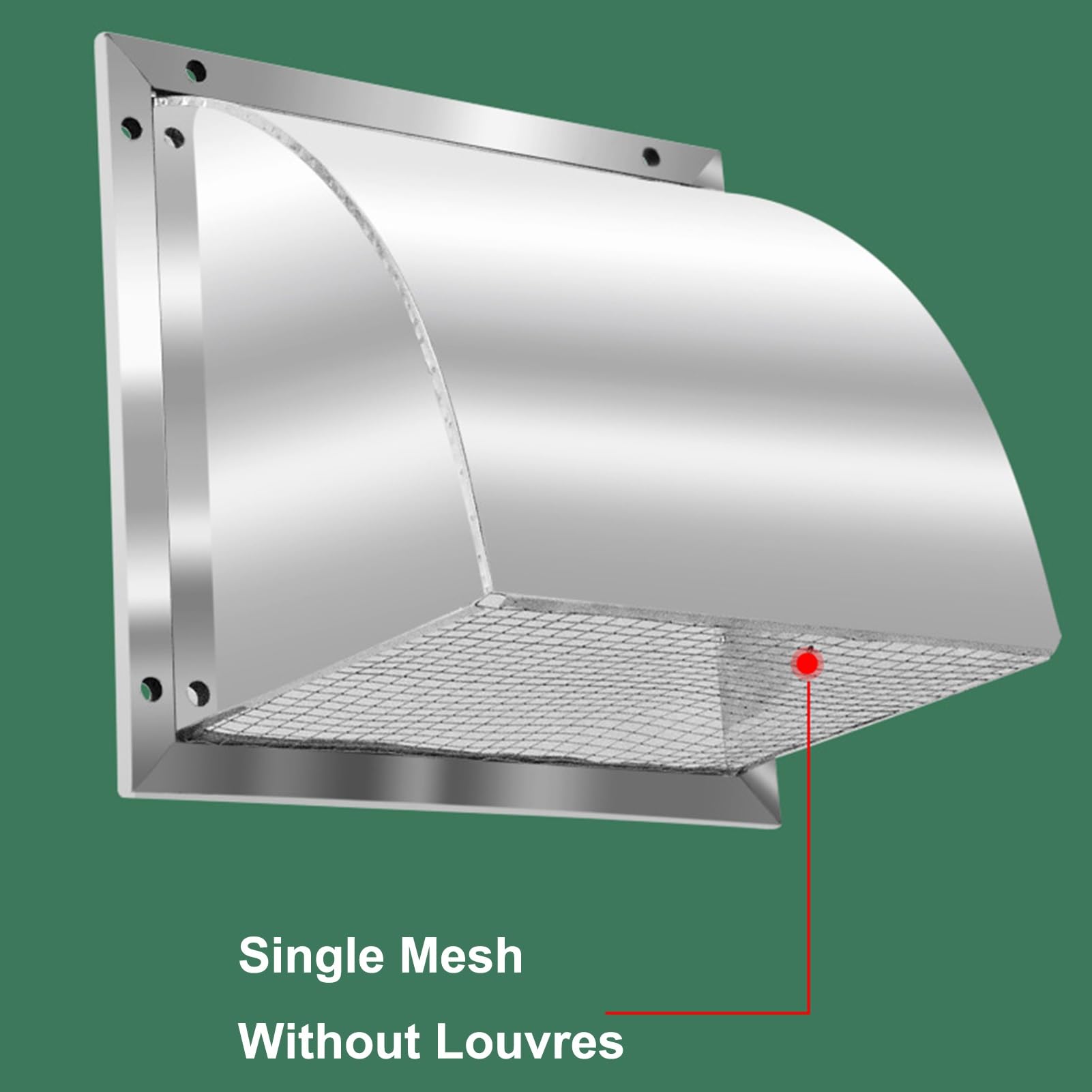 Grille D'aération Carrée en Acier Inoxydable, Murale Grille D'évacuation D'air avec Moustiquaire pour Maison, Hotte de Cuisinière et Garage(400x300mm)