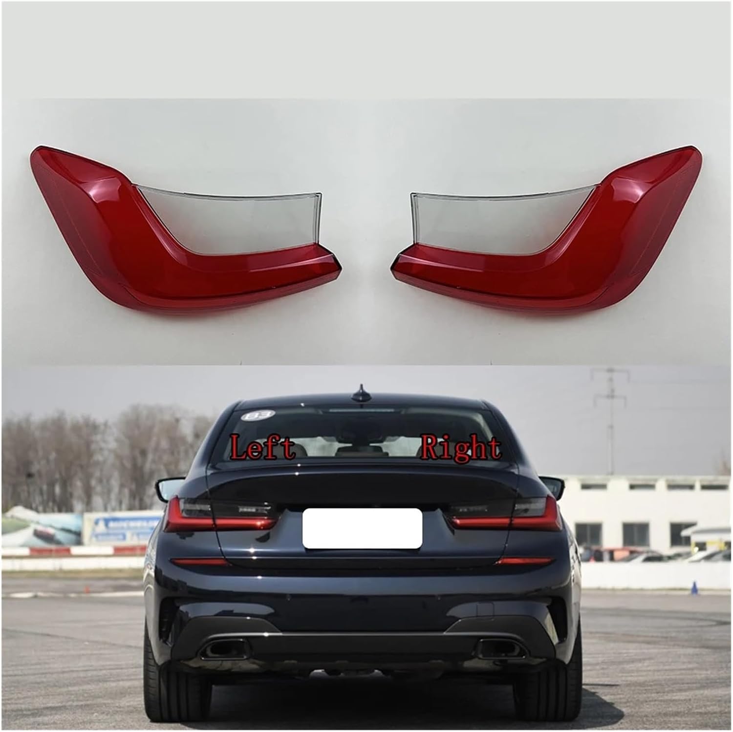 Compatible For BMW 3 Series G20 G28 2020 2021 2022 Car Rear Taillight Shell Brake Lights Shell Replacement Auto Rear Shell Cover Lampshade(Outside A Piar)