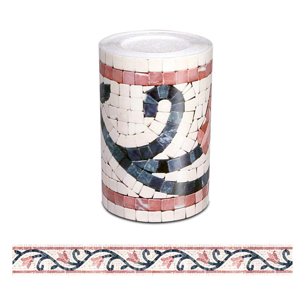 Sdsdgrw Retro Pink Flower Mosaic Wallpaper Border, Peel And Stick Wallpaper Border Multicolor(Retro Pink Flower Mosaic)