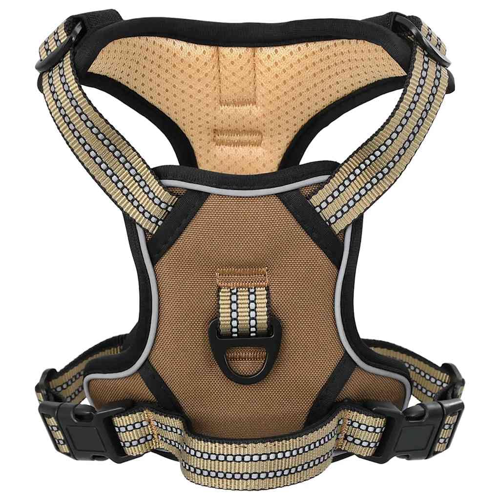 Arnés para perro con correa y collar, ajustable, marrón, XL