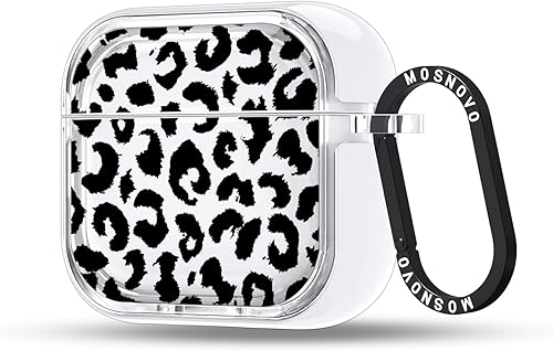 Miniatura 261 de MOSNOVO Funda protectora transparente para AirPods Pro 3, con anillo de metal duro de lujo de doble capa a prueba de golpes, diseñado para AirPods