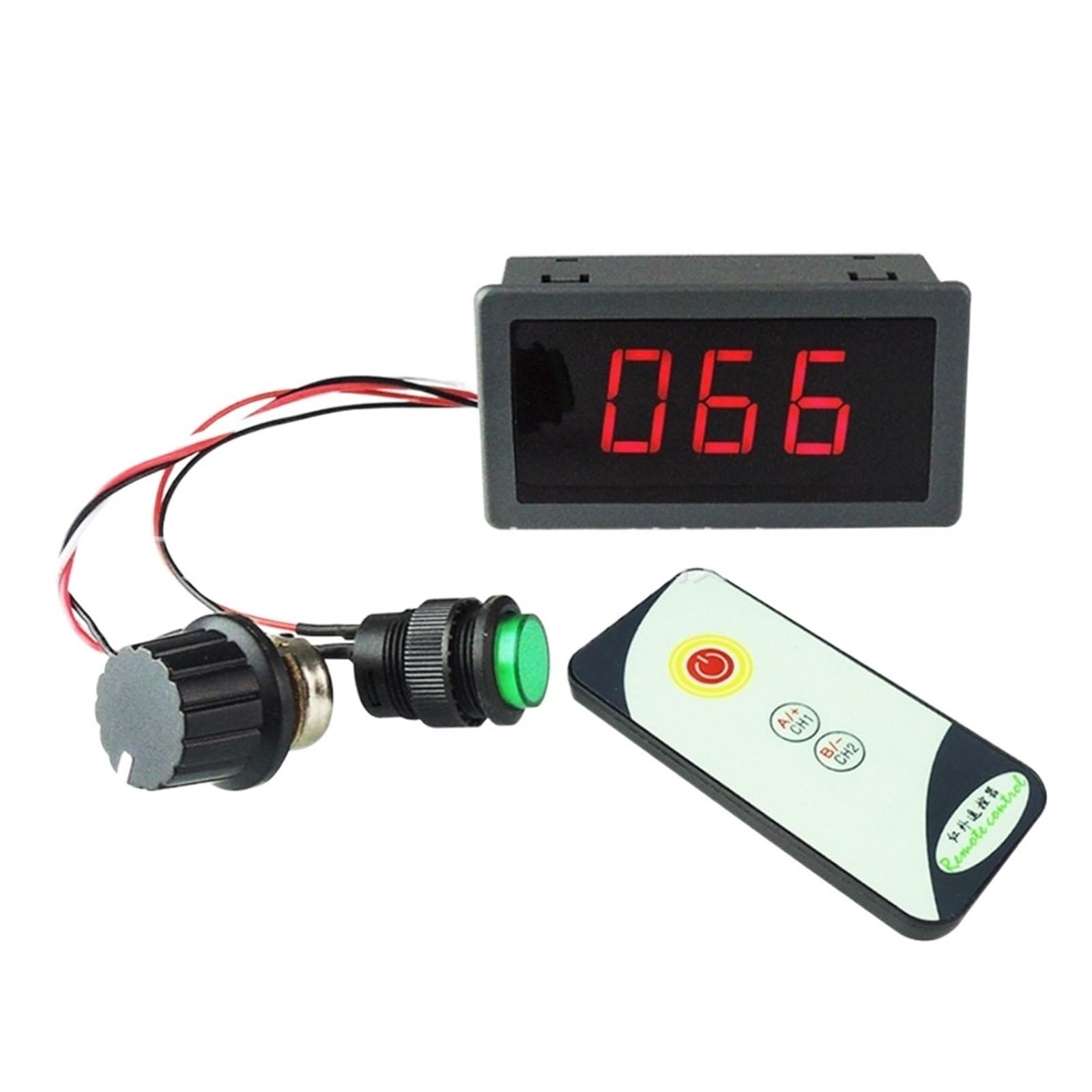 Régulateur de vitesse moteur DC PWM 6V-30V avec écran et télécommande infrarouge pour auto