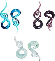 YOFANST Glow in the Dark Glass Spiral Ear Tapers Gauges 4g-9/16" Blue Purple Green Red - Hypoallergenic Stretching Kit