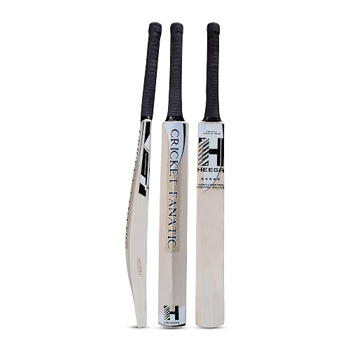 Heega Fanatic Middler Kashmir Willow Cricket Bat | Half Width Middling Training Purpose Practice Bat | Leather Ball Bat | Ideal for Batting Drills, Coaching and Net Sessions (Size LH)
