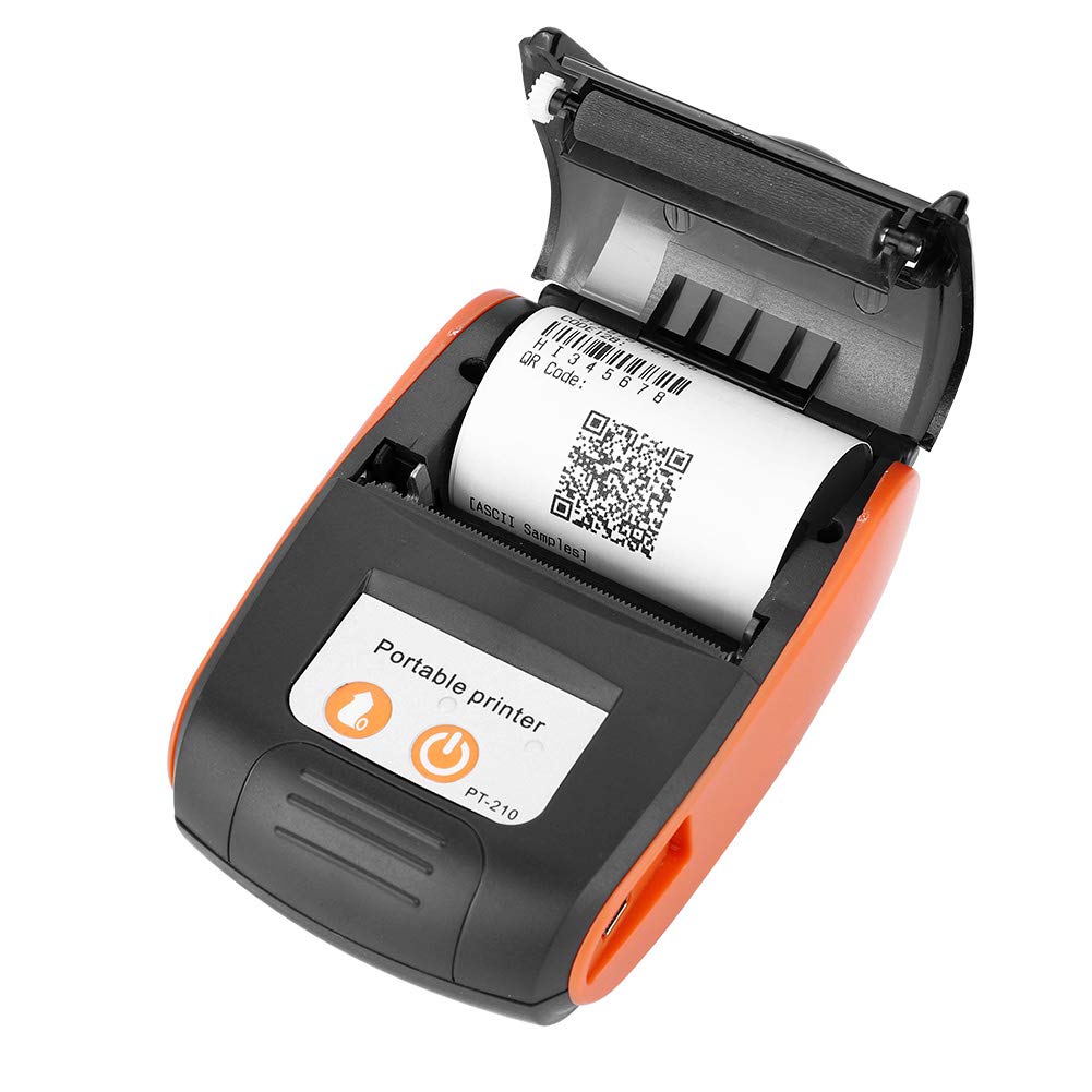 Mini Impresora térmica portátil inalámbrica de Recibos con Bluetooth,Impresora térmica de Billetes de 58 mm,impresoras de Calentamiento Directo,Bluetooth 4.0/Android/iOS/Windows.(Naranja)