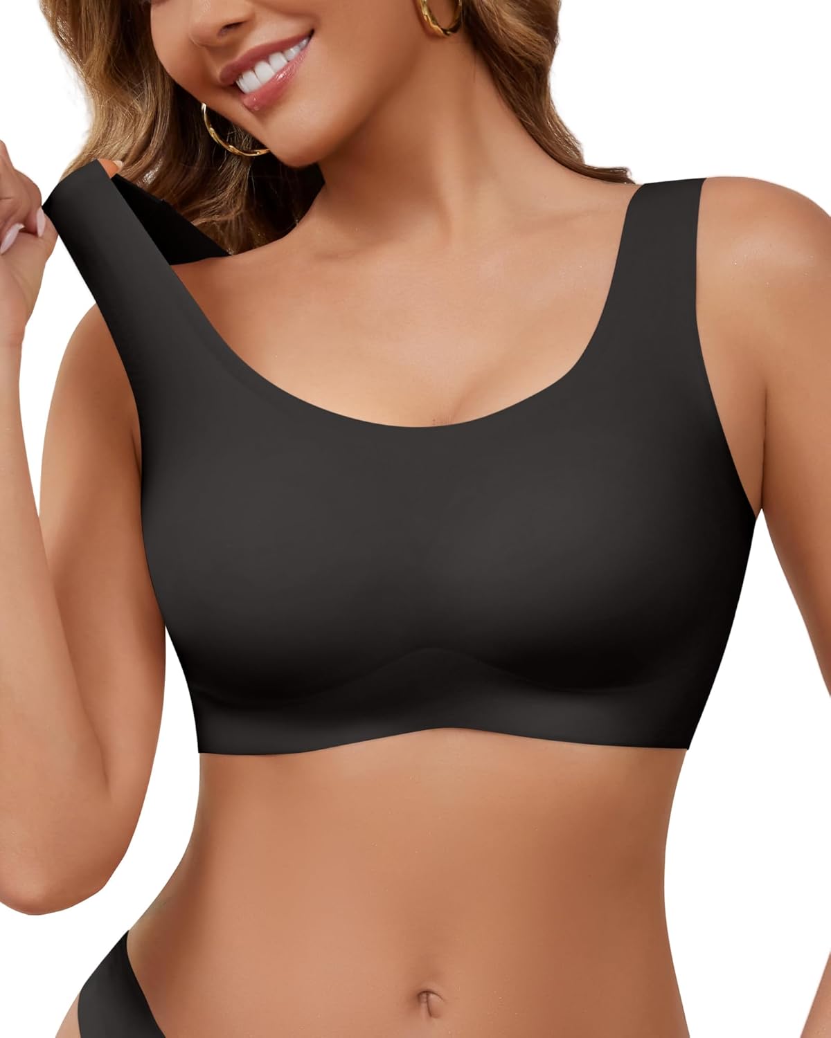Wireless Bras for Women No Underwire Seamless Full Coverage T-Shirt Pullover Sleep Bra Comfort Lounge Bralette - Image 2