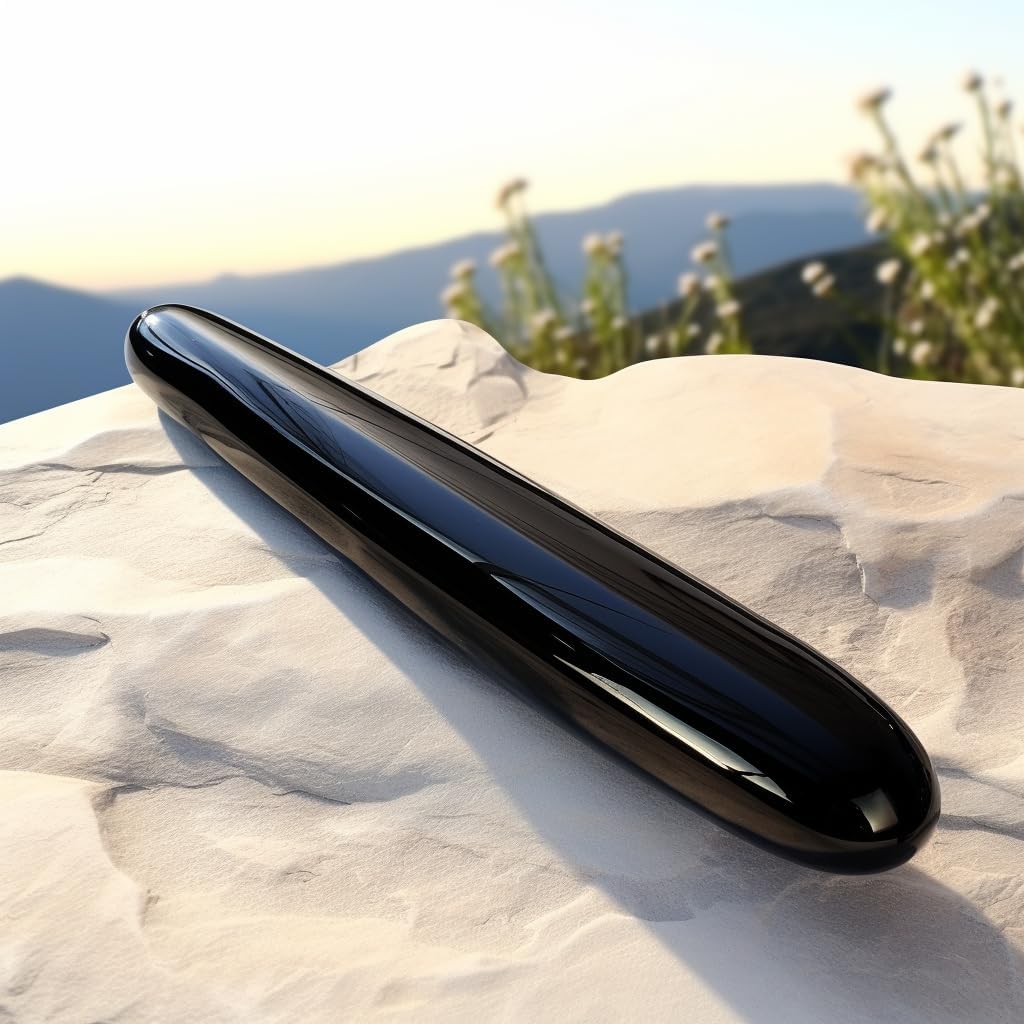 Gemstone Crystal Wand with Double Ends, 8.4 inch (21 cm) Long, for Deep Tissue/Trigger Point Massage for Shoulder, Back or Neck, or as Chakra Healing Tool in Healing, Meditation, Reiki.