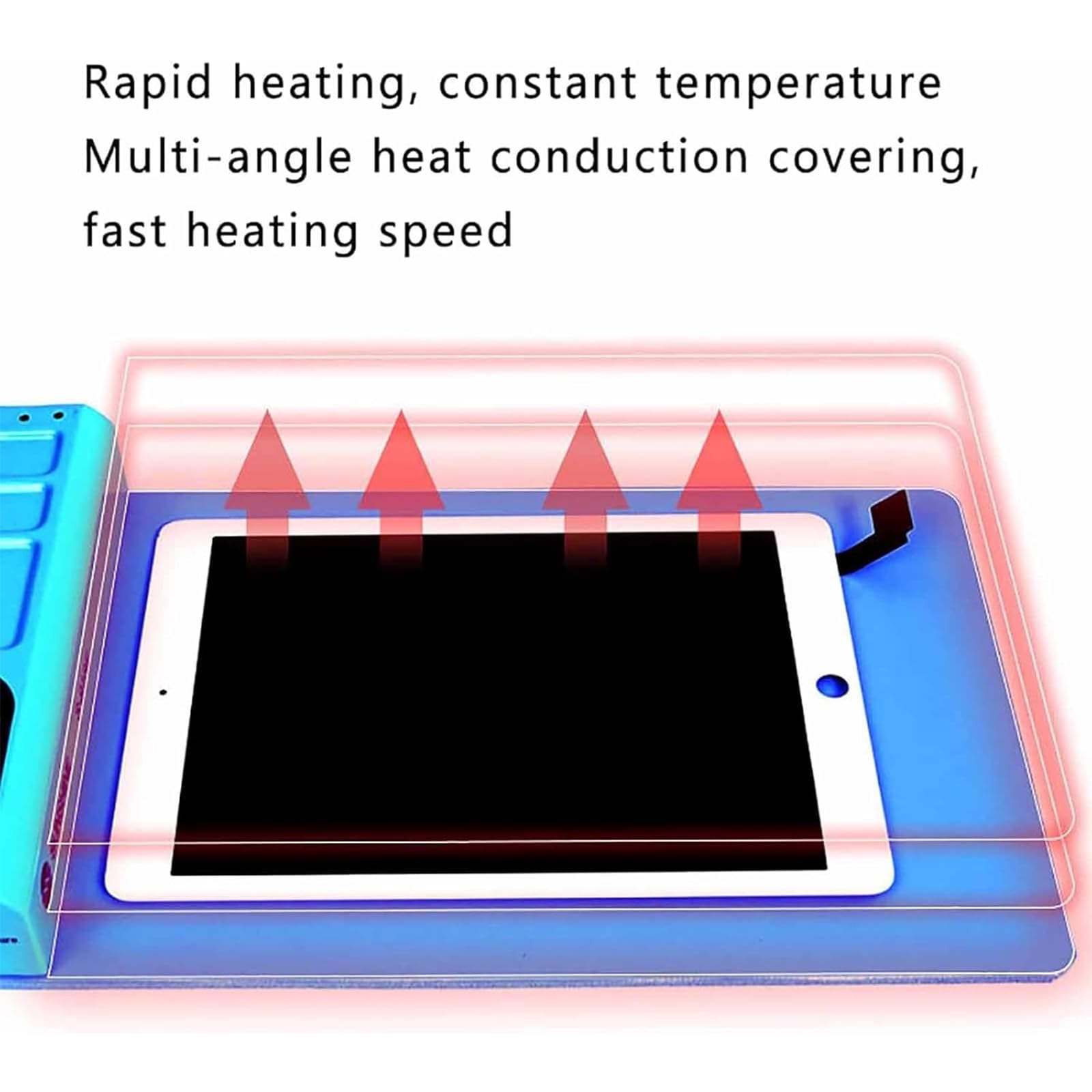 Almohadilla Térmica para Pantalla LCD De 35 X 21 Cm, Mesa Calefactora De 350 W con Pantalla Digital, Rango De Calentamiento: 10 °C-120 °C, Flexible, Resistente a Los Daños