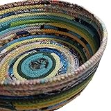 M2O Multicolor Fabric Basket Bowl, Multiple Sizes Upcycled Fabric, Handmade Bohemian Fabric Gift Basket, Boho Hippie Unique Colorful