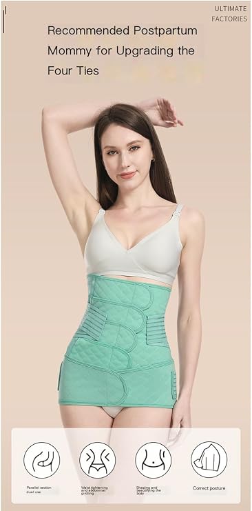 kiobrvhe Multicolor Postpartum Belly Wrap Adjustable Breathable Elastic Postpartum Belly Band to Support Slim