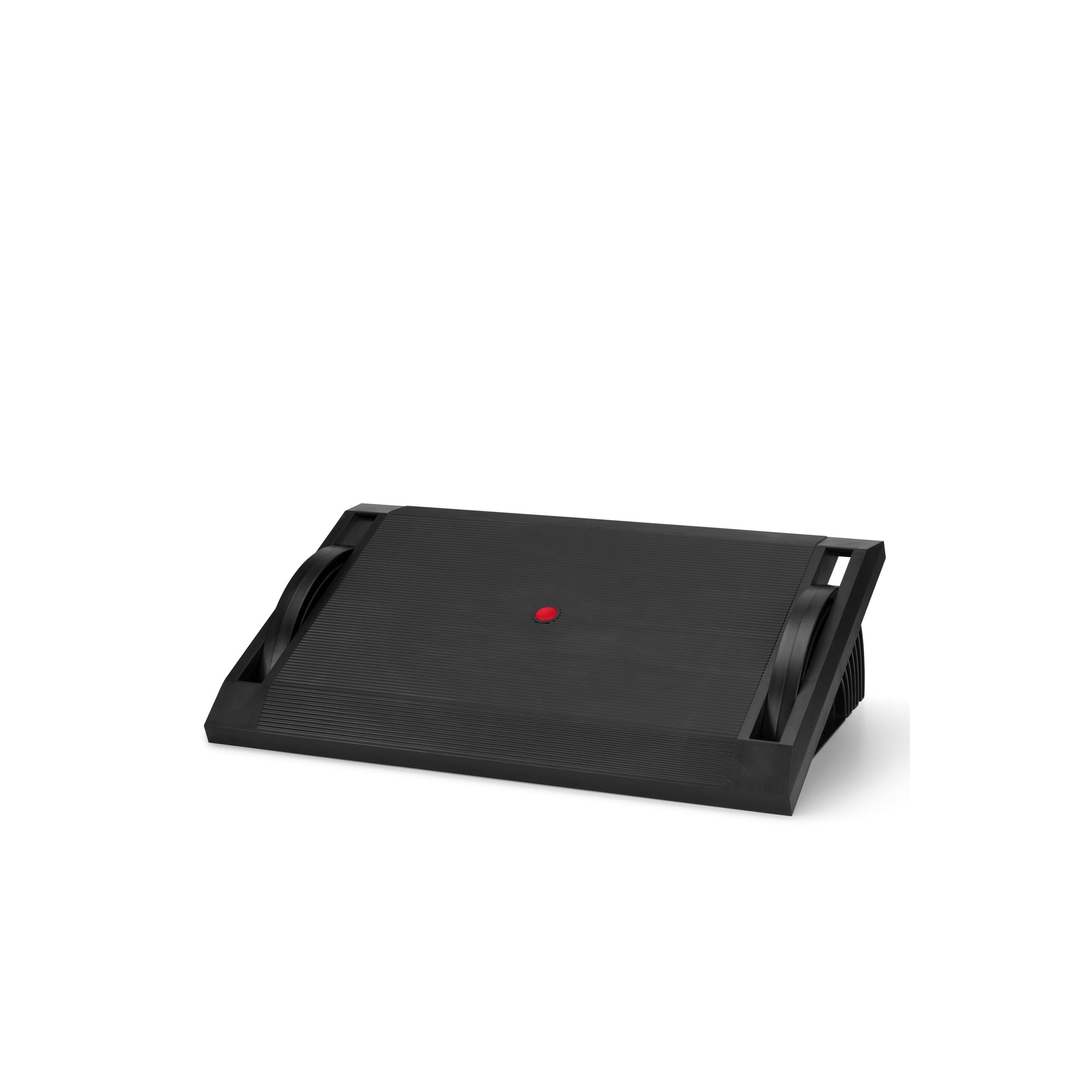 hjh OFFICE 830016 Apoyapiés de Oficina PODI I Reposapiés con función de balanceo, 3 alturas, Apoya pies ergonómico, Negro