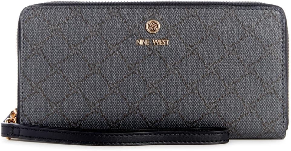 Nine West Women's Lockup 9 Zip Around Wallet With Wristlet