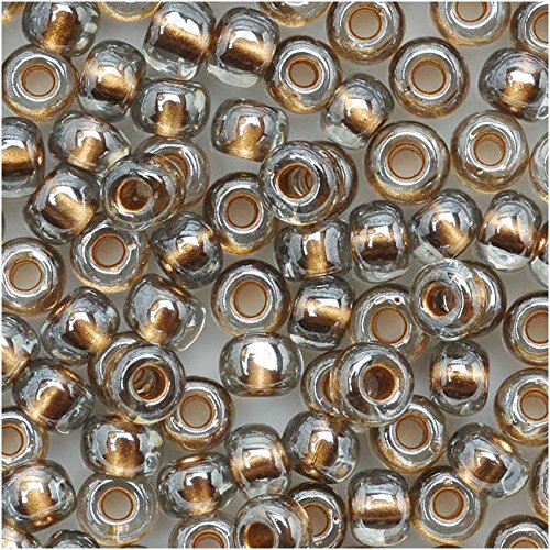 Toho Round Seed Beads Size 6/0, 993 Gold Lined Black Diamond 2.5" Tube, Apprx. 8-9g, Imported 4mm Japanese Seed Beads for Jewellery Making, Beading, Embroidery, Art and Craft …