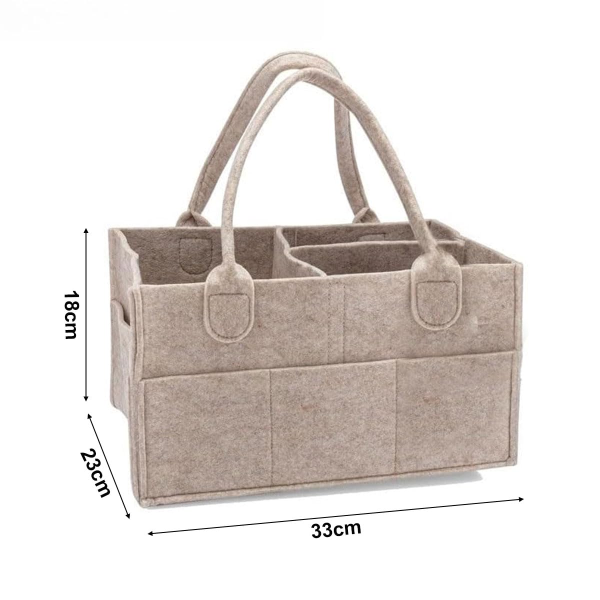 Panier Rangement BéBé Organisateur de Couches Bébé Panier de Rangement avec Compartiment Amovible Rangement Couches Bebe Pour Lingettes Humides Et Articles Pour Bebe 33 x 23 x18cm (Kaki)