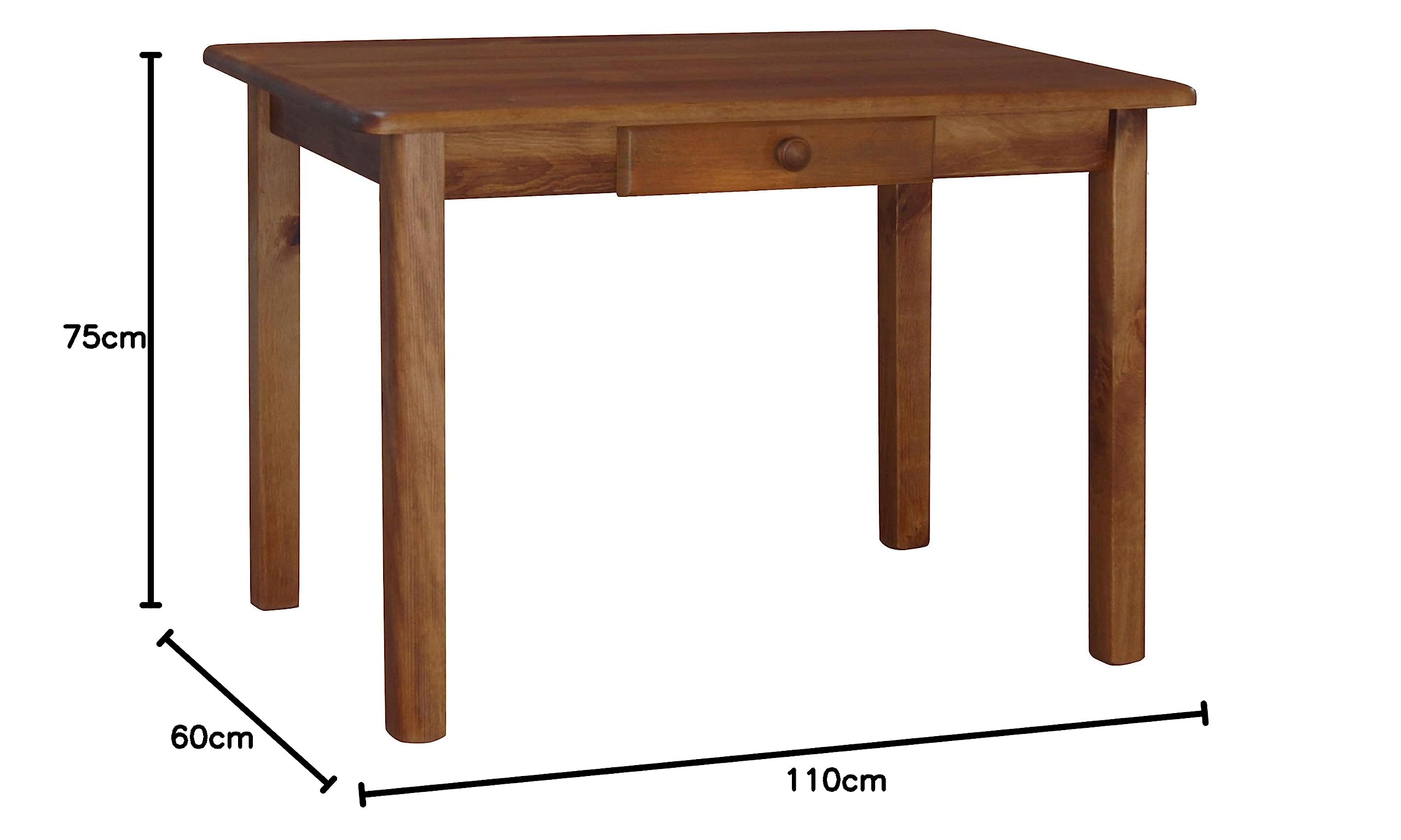 k koma tavolo da pranzo con cassetto, in rovere massiccio, per ristorante (120 x 70 cm)