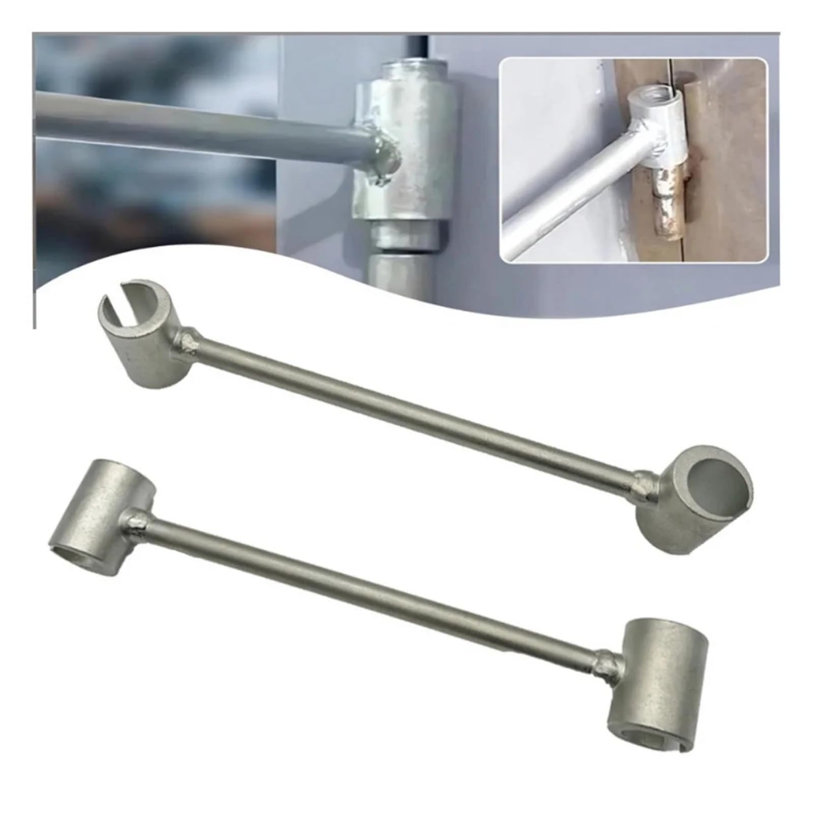 Llave de ajuste de bisagra de doble cabeza, llave de acero para ahorro de mano de obra para puertas y muebles, kit de herramientas de reparación (2 piezas)