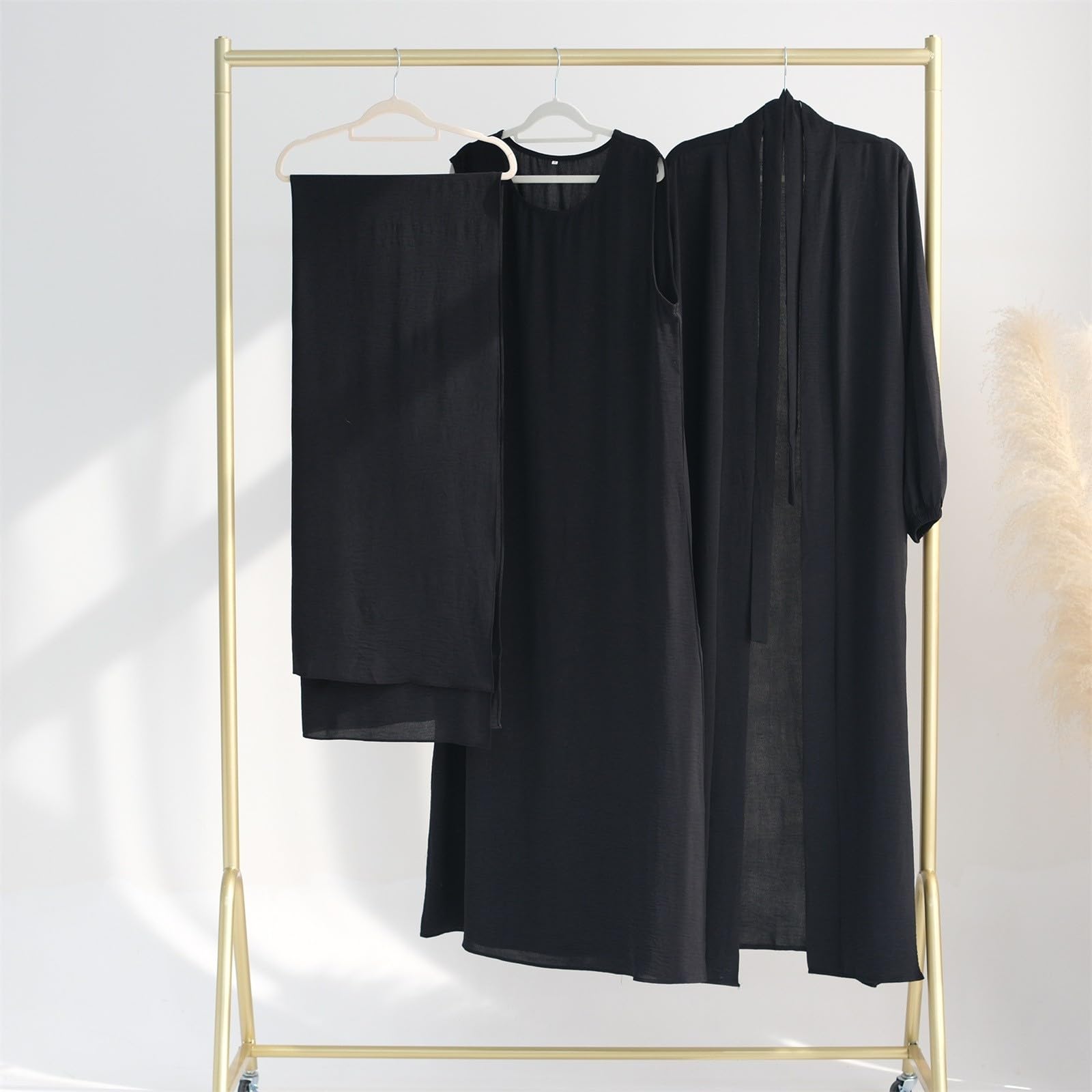 Genérico Vestido Musulmán Mujer Túnica Larga Abaya Largo Suelto 2 piezas Ropa De Oración Kaftan Largo Khimar Islámico Musulmana de una Pieza para Mujeres