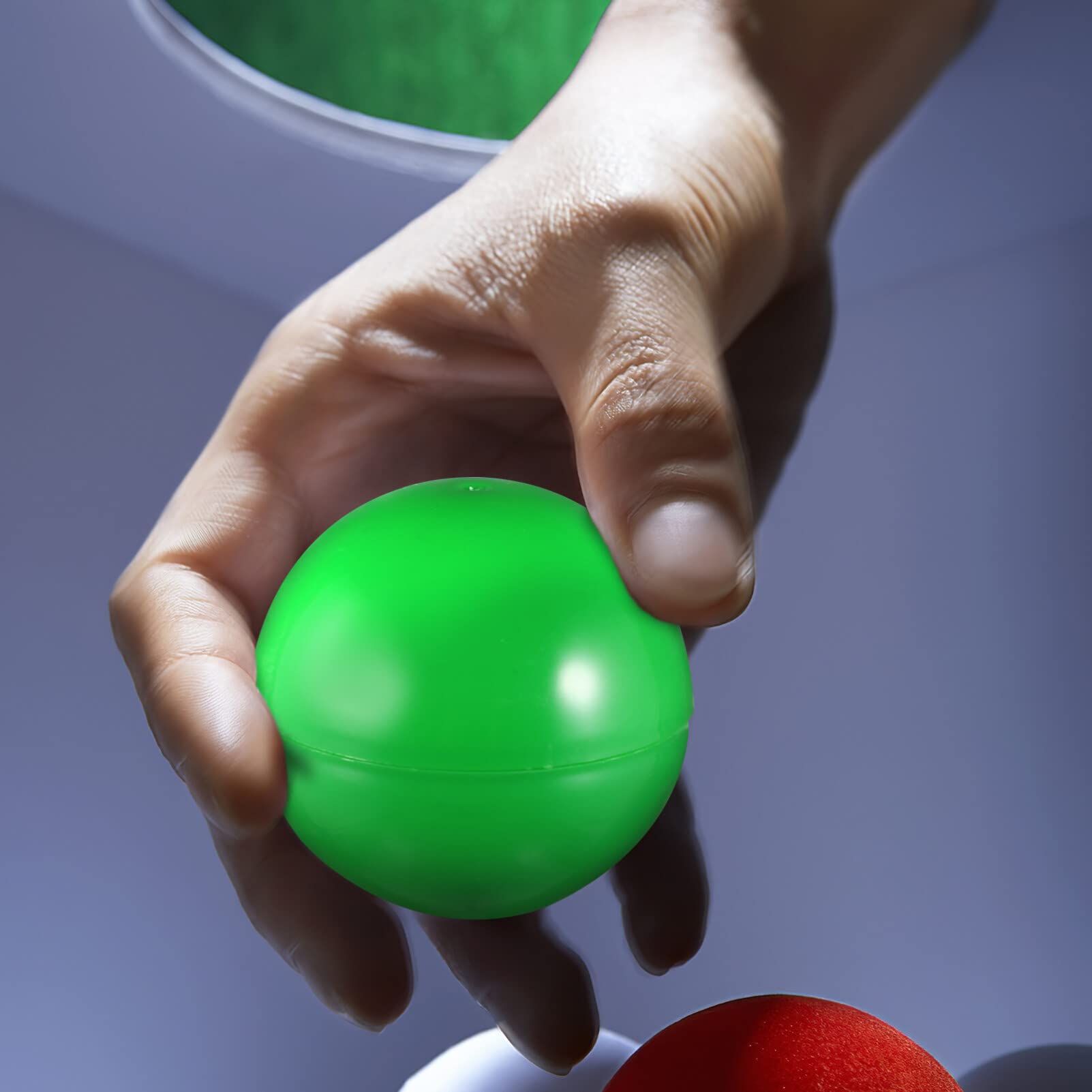 Warmhm 25pcs 4cm Plastic Balls Hollow Bingo Balls Raffle Balls Round Vending Machine Capsules Game Balls Props for Party (Green) - Image 3
