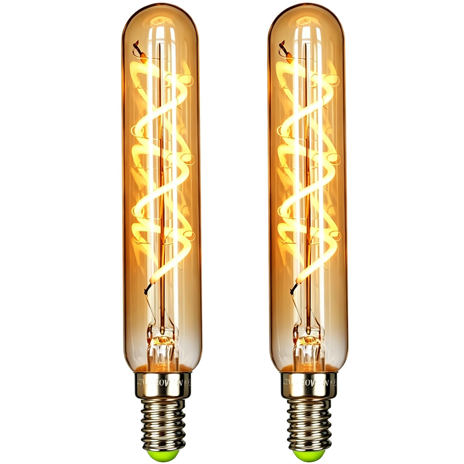 Tianfan 2-Pack Led Bulbs Vintage Led Filament Bulb 3W Dimmable 2000Kelvin Small Tube E14 Base Decorative Edison Bulbs