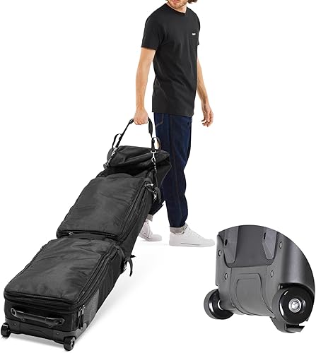 Bolsa de snowboard de gran tamaño con ruedas - Bolsas de esquí para viajes aéreos, longitud ajustable hasta 82.7 in, 900D resistente al agua Oxford,