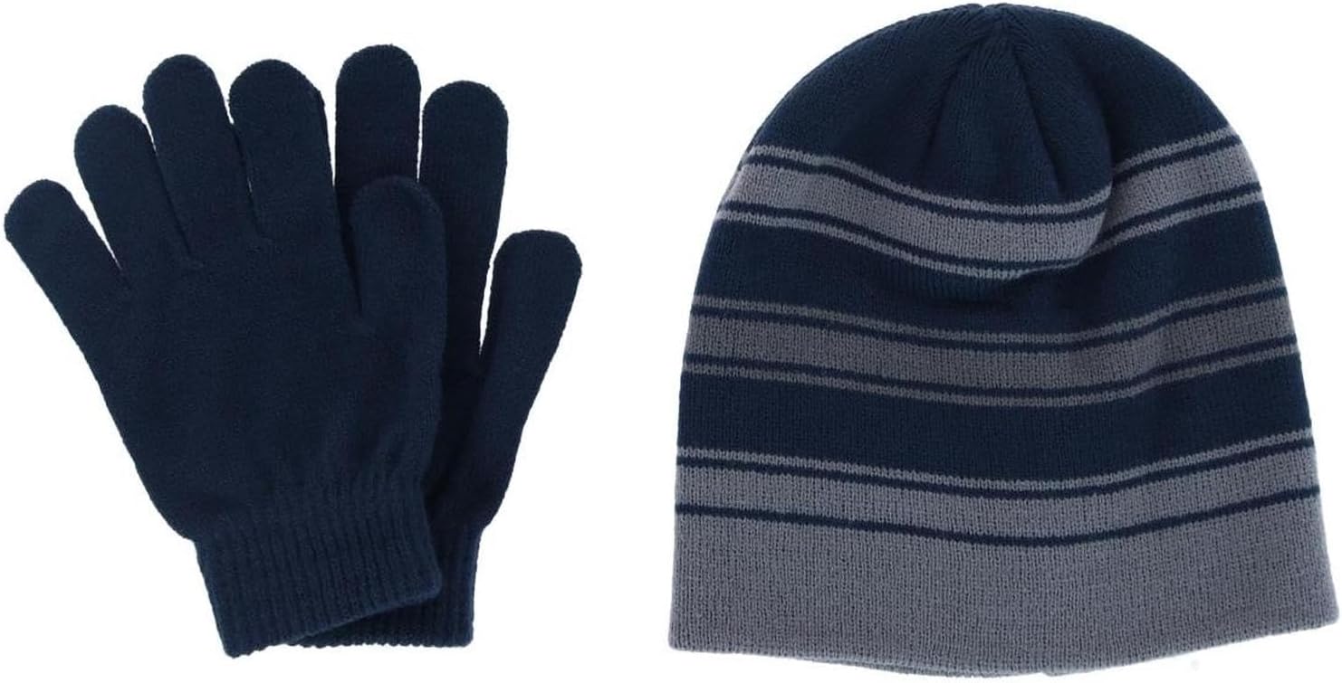 Girl's 4-6x Striped 2-Piece Winter Beanie and Glove Set - Image 5