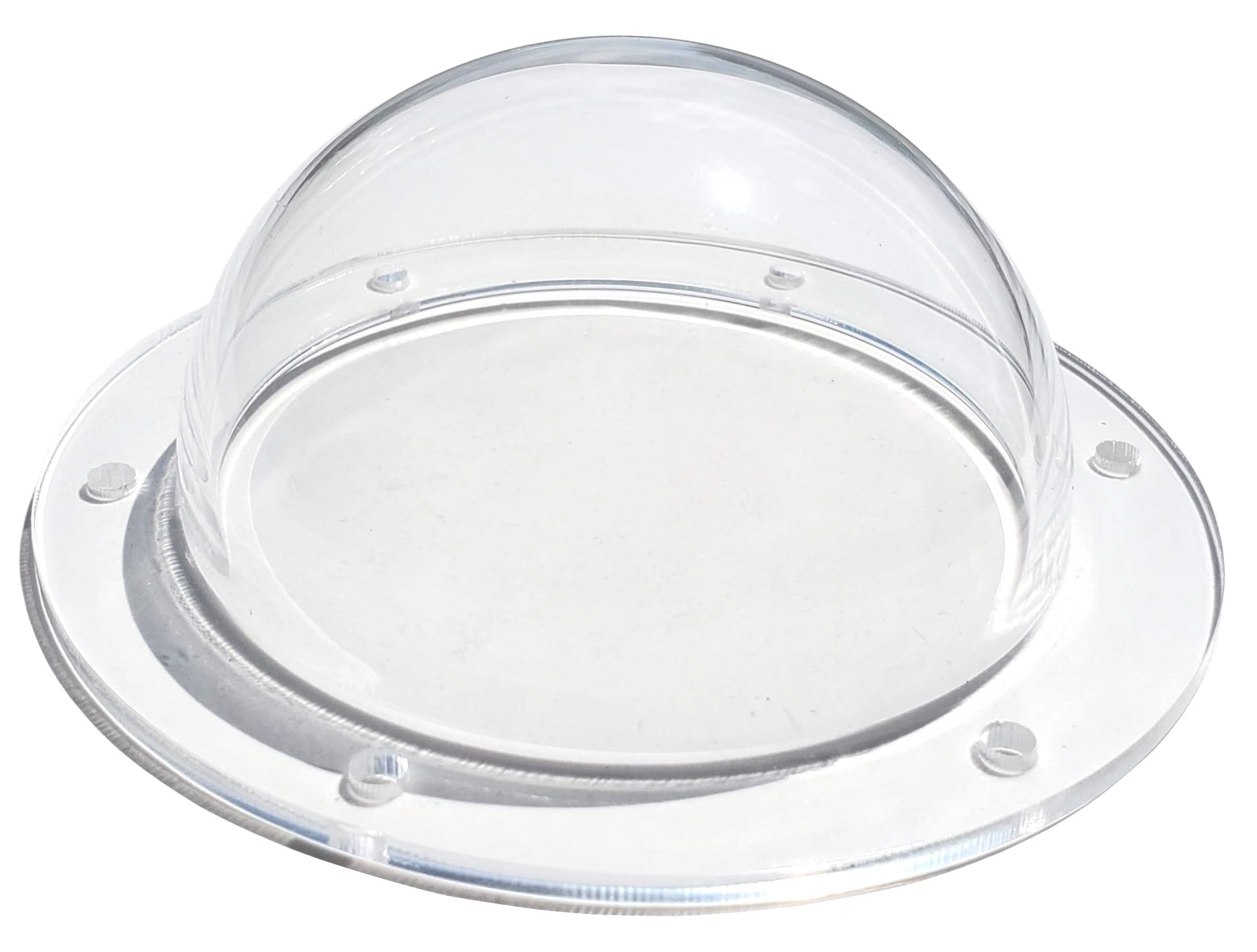 Acrylic Dome/Plastic Hemisphere - Clear - 3" Diameter, 1/2" Flange with Pre-Drilled Holes