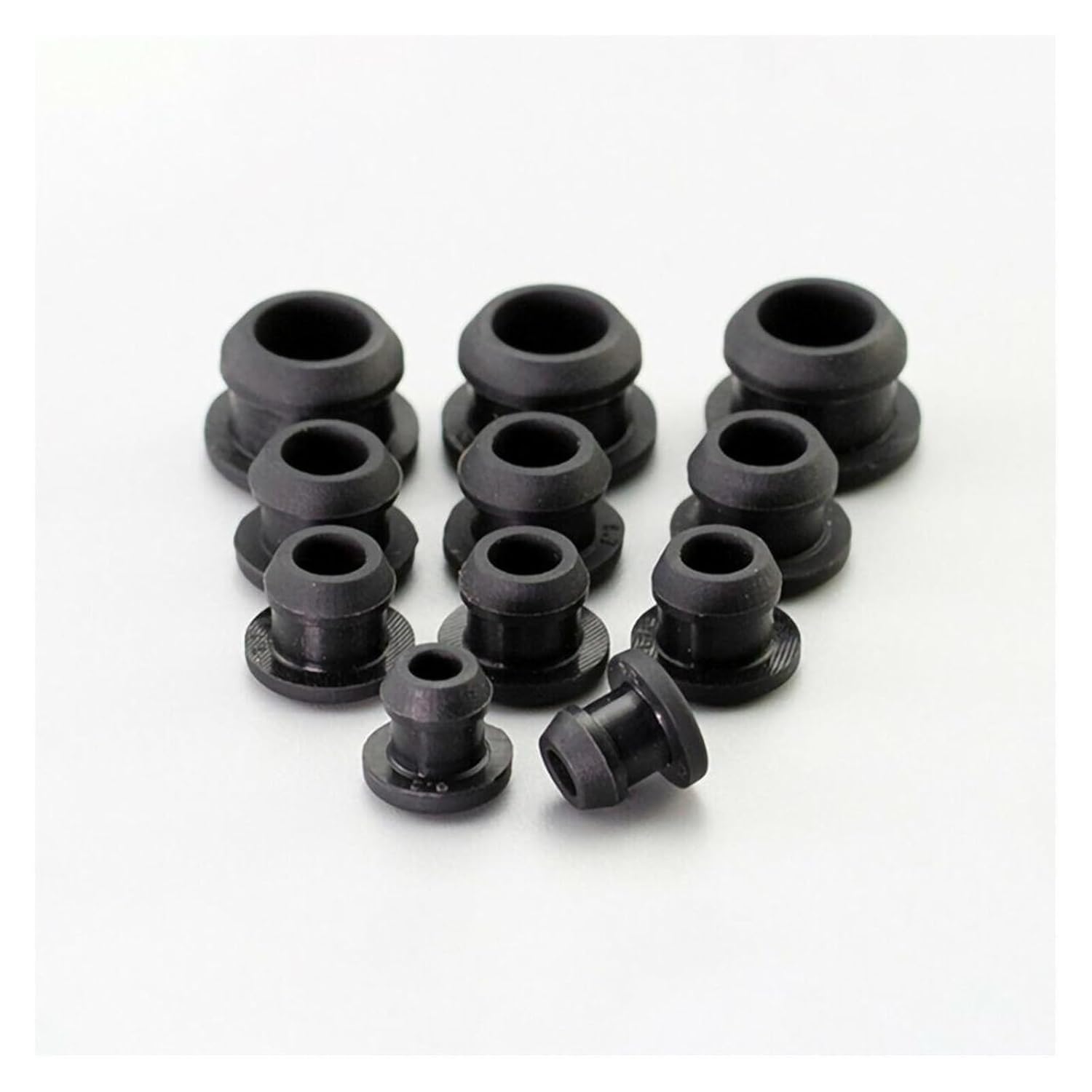 Solid Rubber Stoppers, Silicone Rubber Hole Caps 4.5mm to 50.6mm T Type Plug Cover Snap-on Gasket End Caps Seal Stopper (Color : G2, Size : 12mm(10pcs)) (Color : White, Size : 8mm(20pcs))