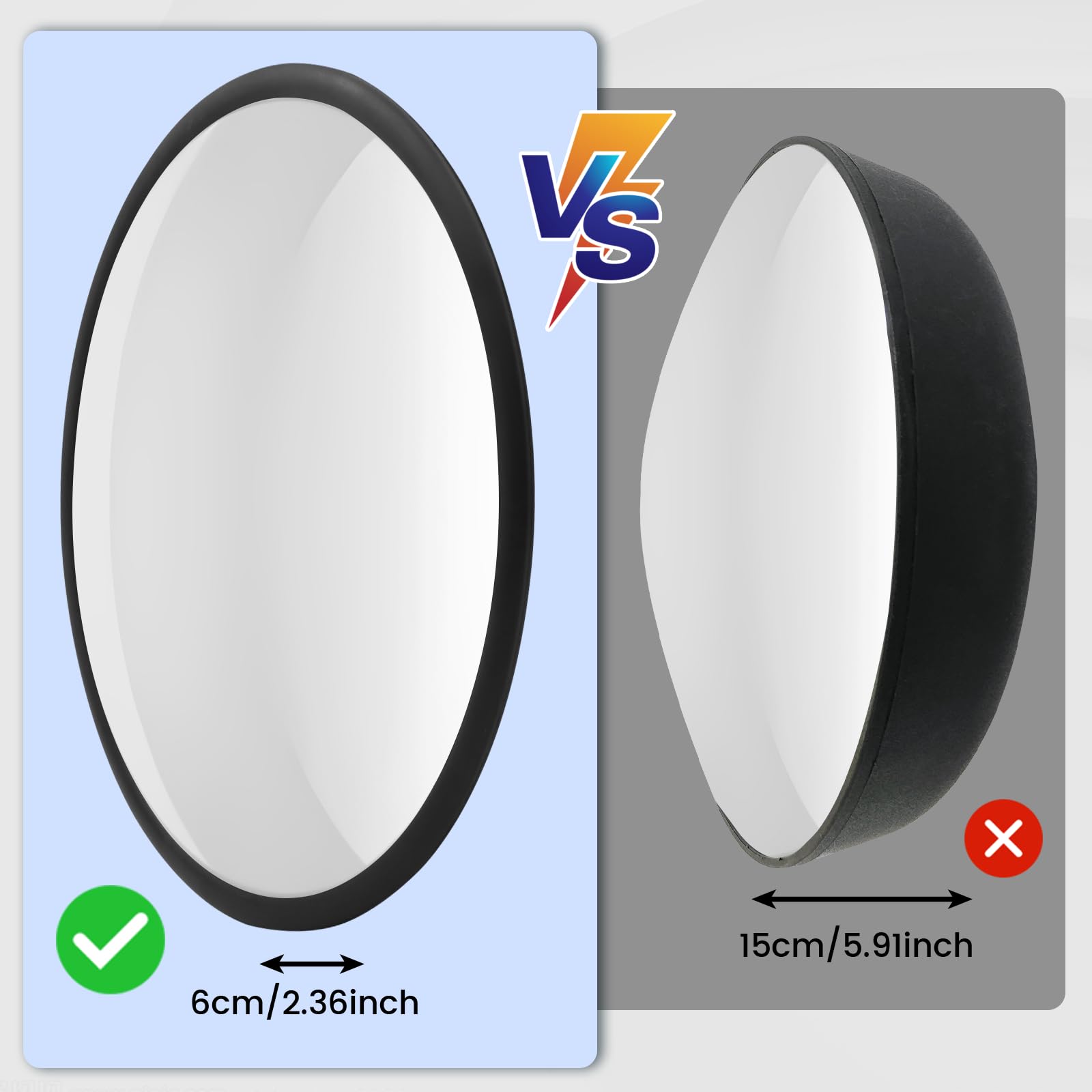 Miroir convexe de sécurité miroir de circulation vue grand angle réglable à l'intérieur et à l'extérieur avec support de fixation parfait pour la salle de classe de l'école (25.3cm)