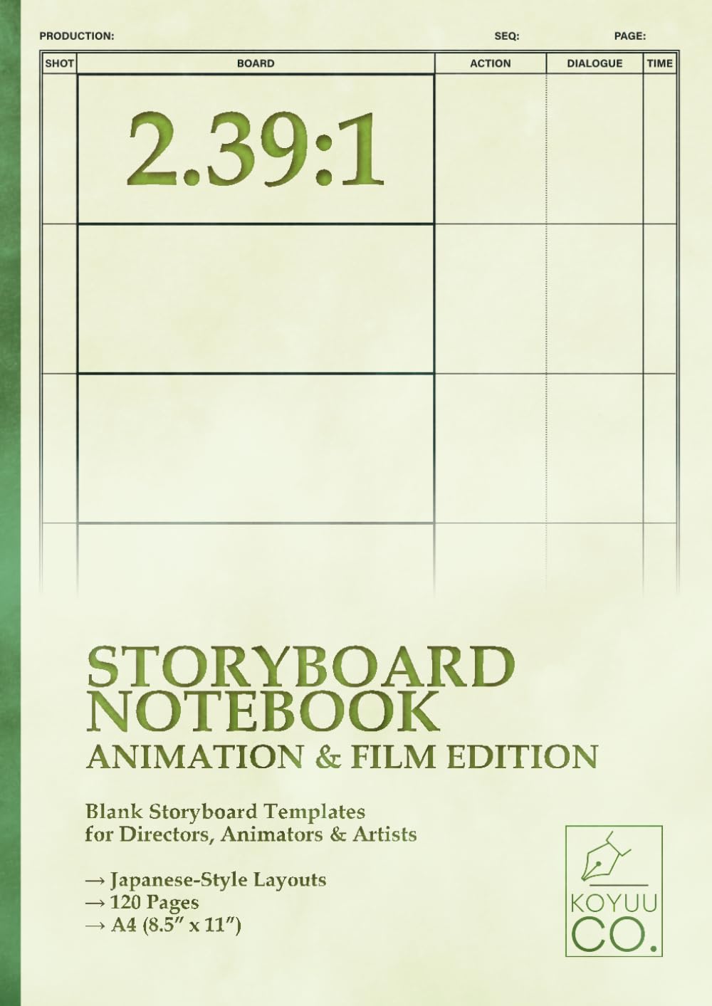 Storyboard Notebook 2.39:1 – Animation & Film Edition: Blank Storyboard Templates for Directors, Animators & Artists | Japanese-Style Layouts | 120 Pages | A4 (8.5" x 11")