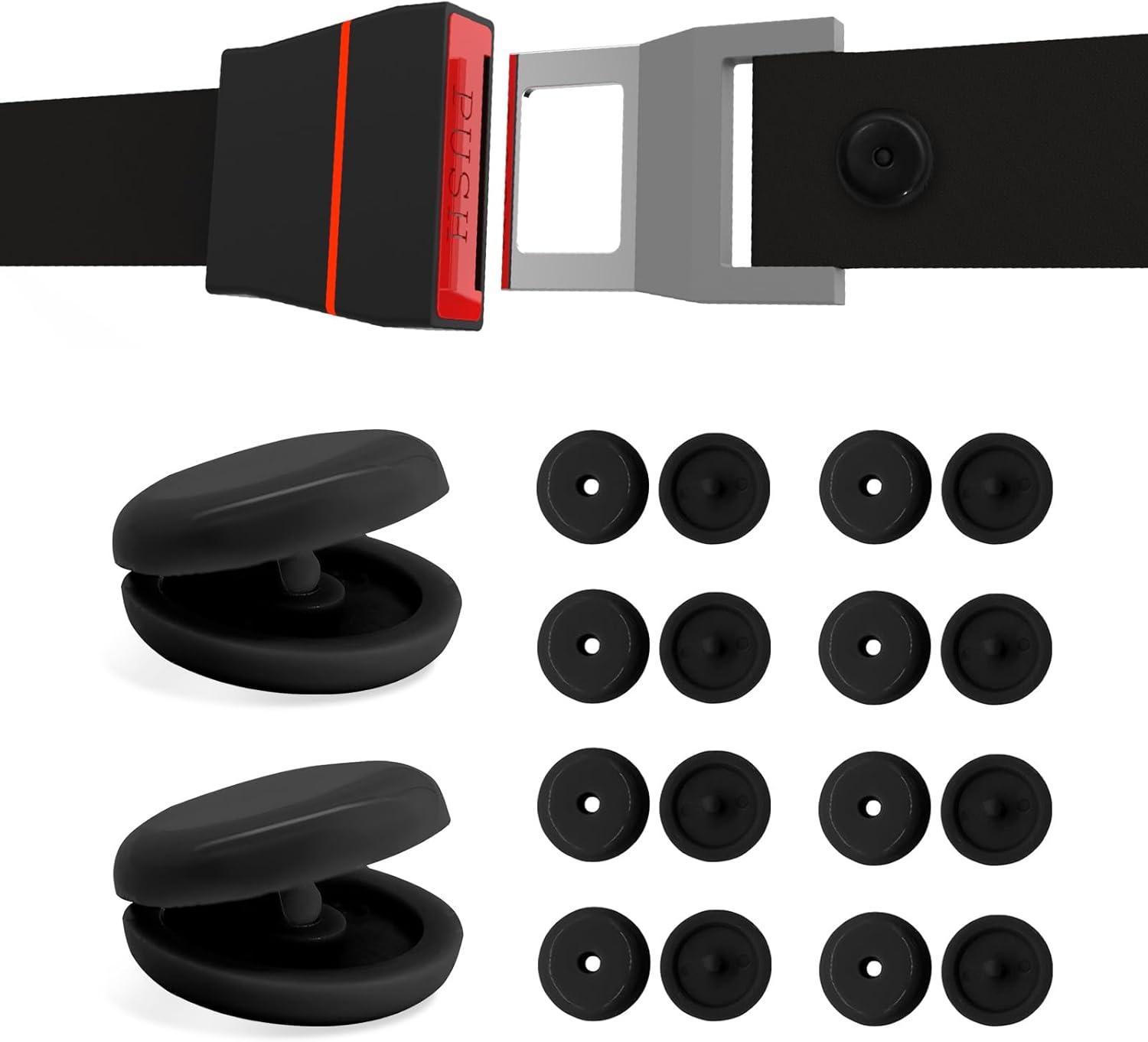Sylvil 10 Sets Seat Belt Button Stop, Plastic Seat Belt