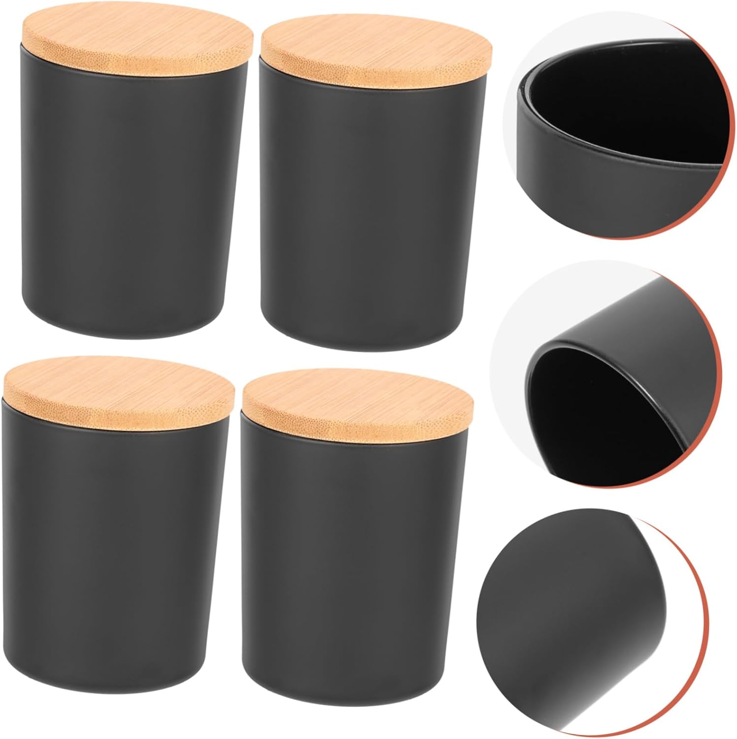 OHPHCALL 4sets Glass Candle Tins with Lids Scented Candle Making Jars Versatile Storage for Crafts Food Preservation and Home Decor for Parties and