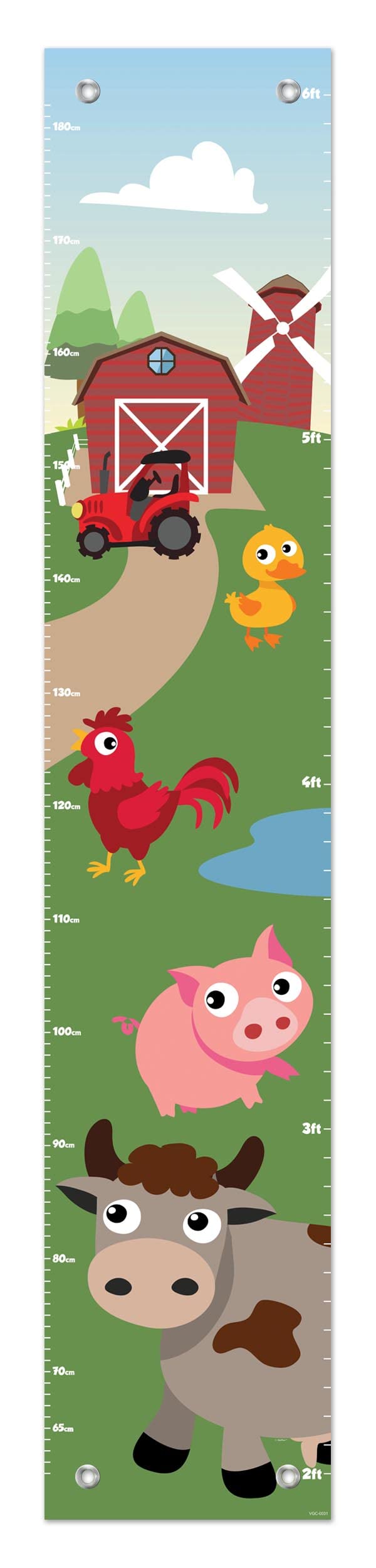 Wall Decor for Toddler Down on The Farm Barnyard Animals Growth Chart for Kids Growth Chart