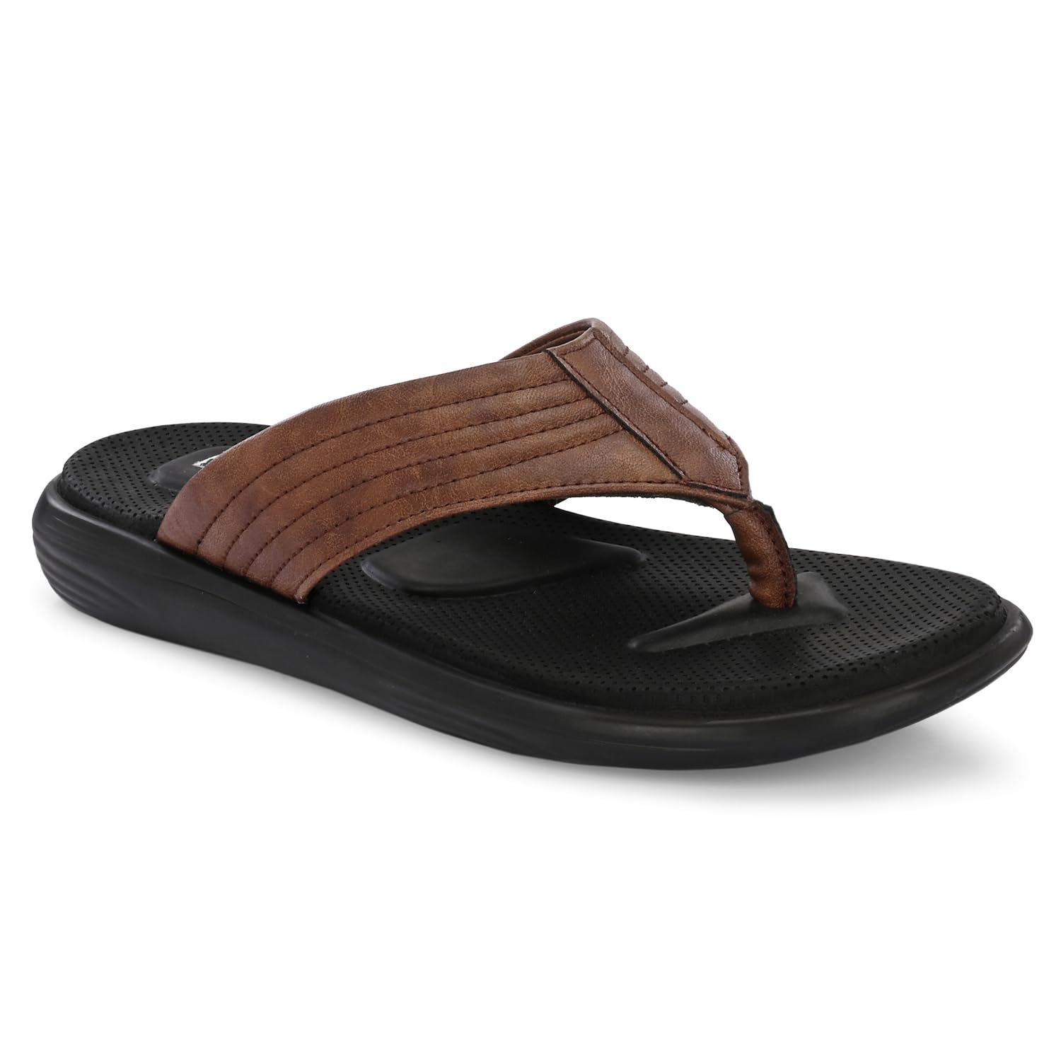 Men's Thong Flip Flops with Orthopedic Pods, Brown, All Day Support, Casual Sandals-image-21